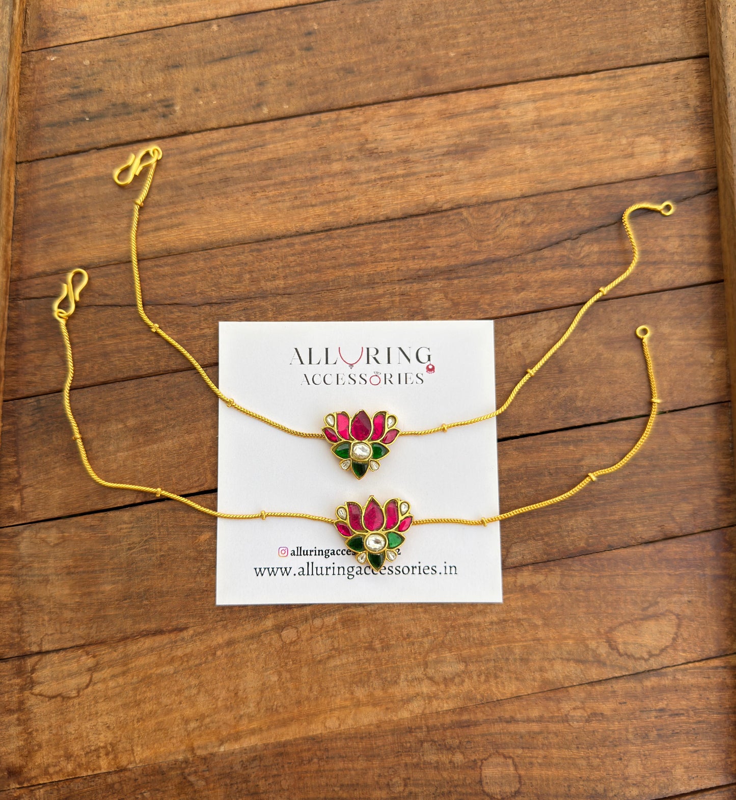 Lotus real kundan anklets/payal