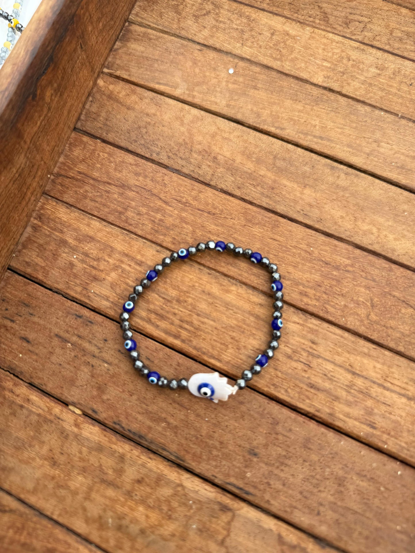 Evil eye adjustable elastic bracelet