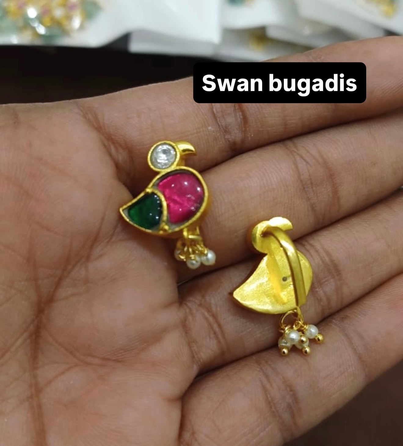 Cute swan real kundan bugadis