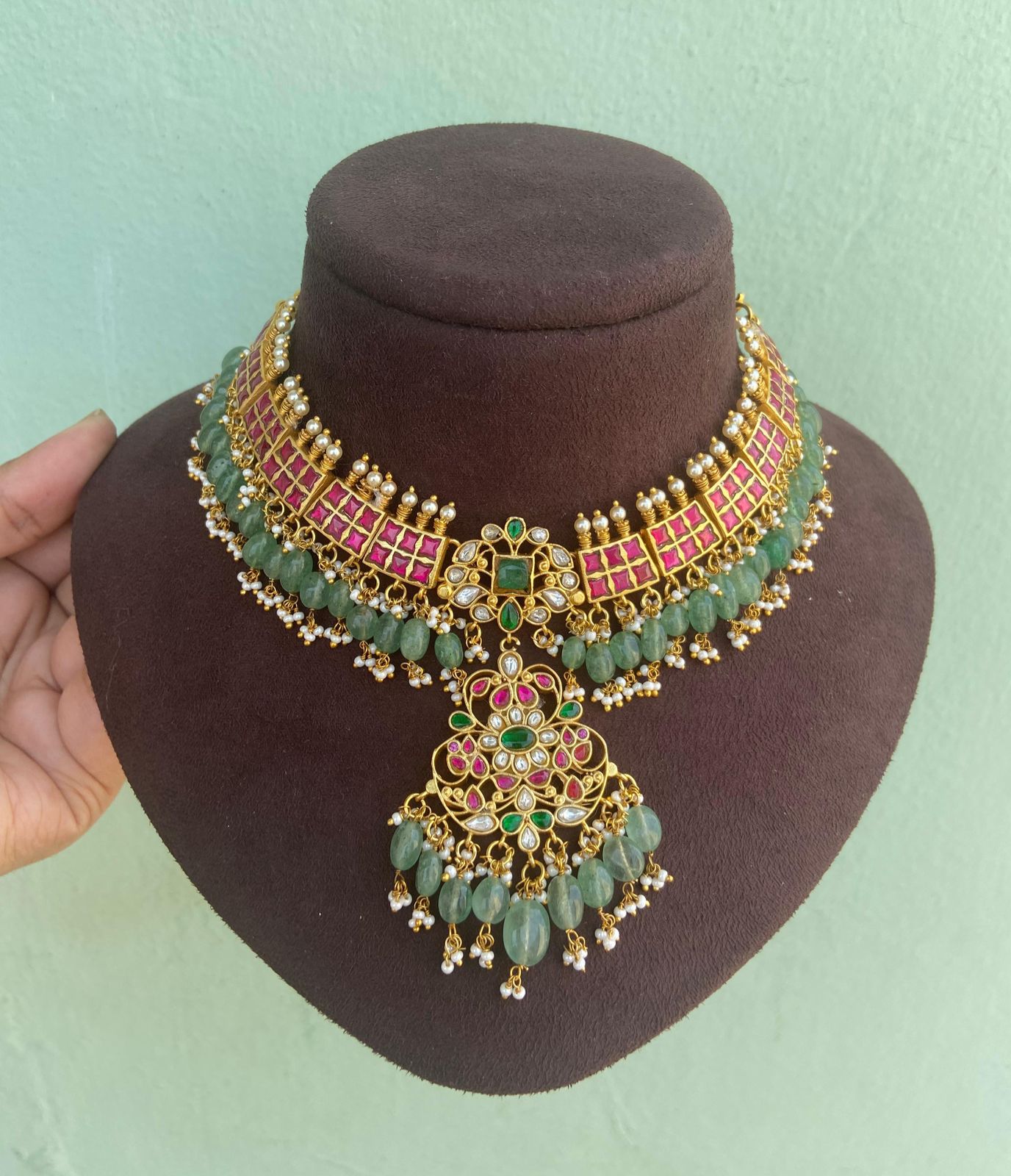 Real Kundan heavy look designer necklace design2