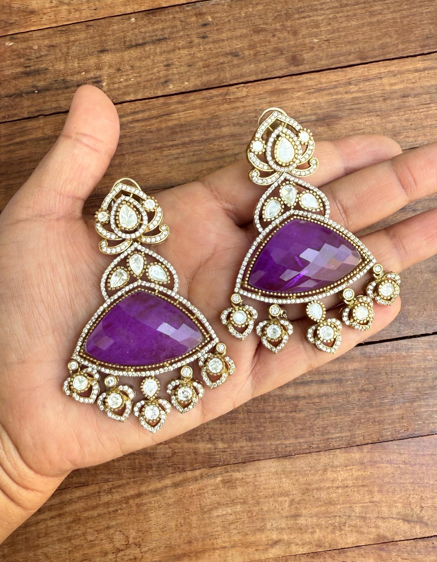 Designer doublet stone heavy chandbalis