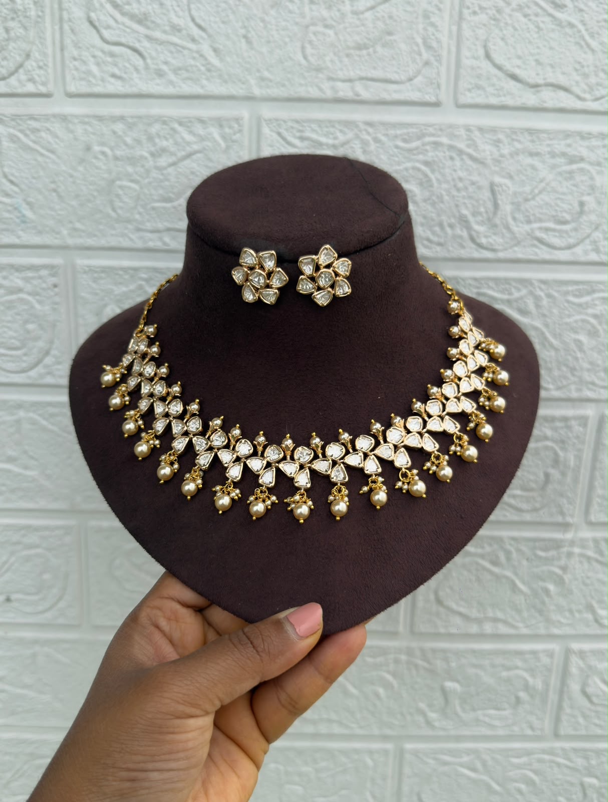 Full of Moissanite flower neckset design1
