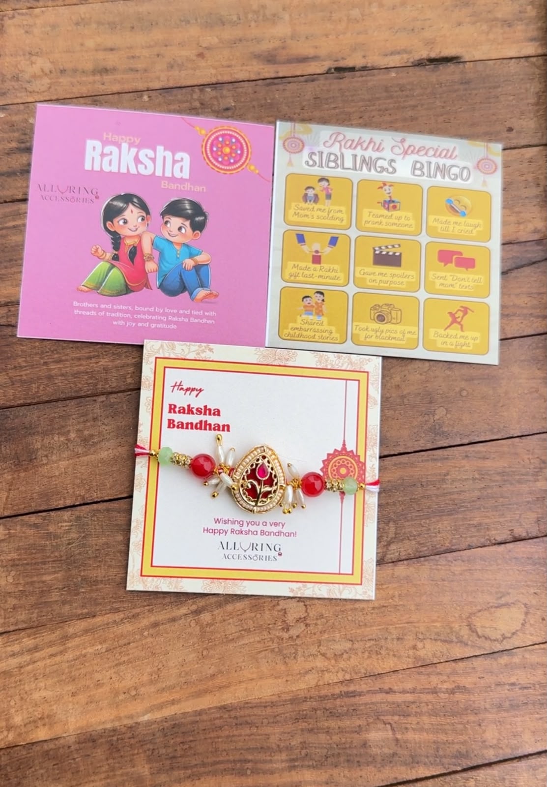 Pearl shape rice pearl rakhi(Random Colour)