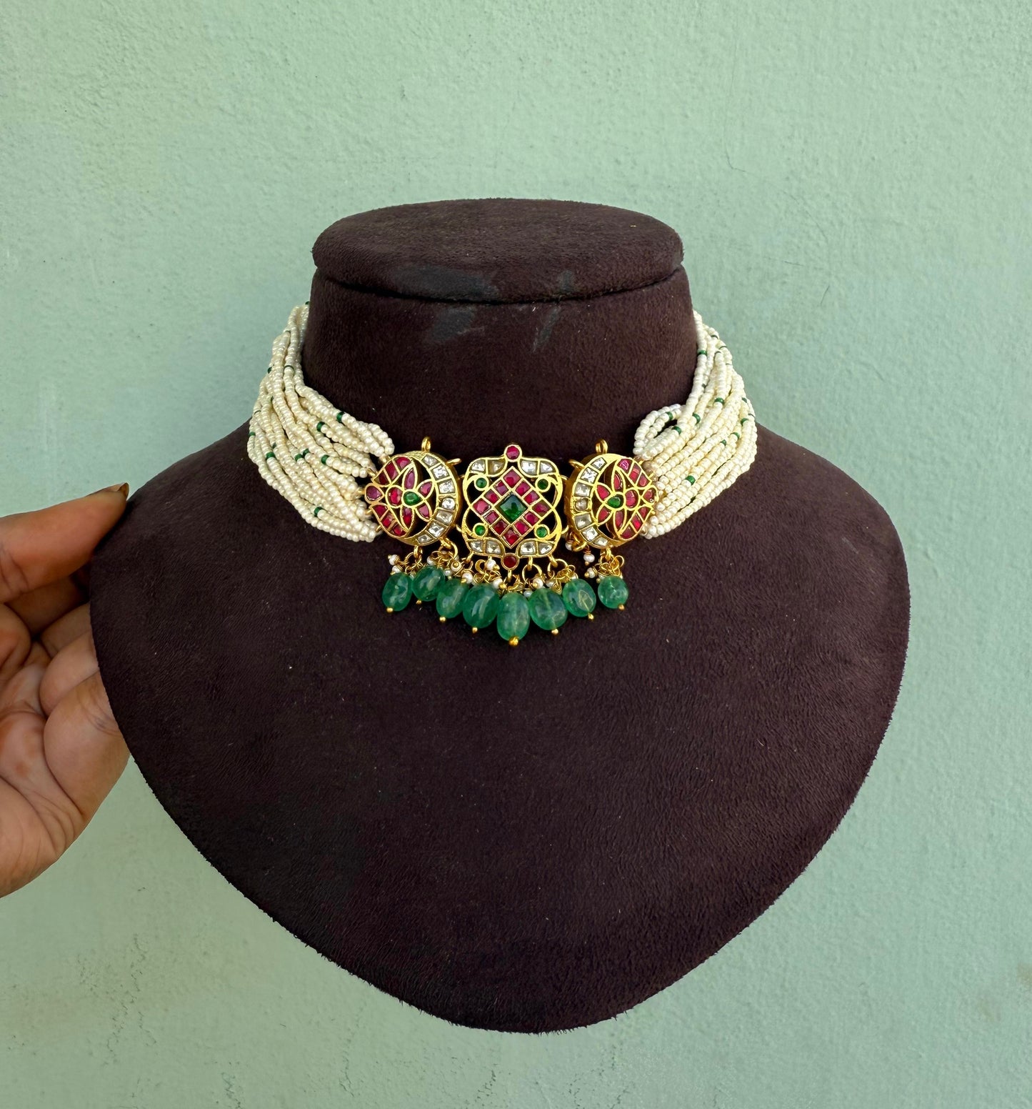 New real kundan chandbali choker 5