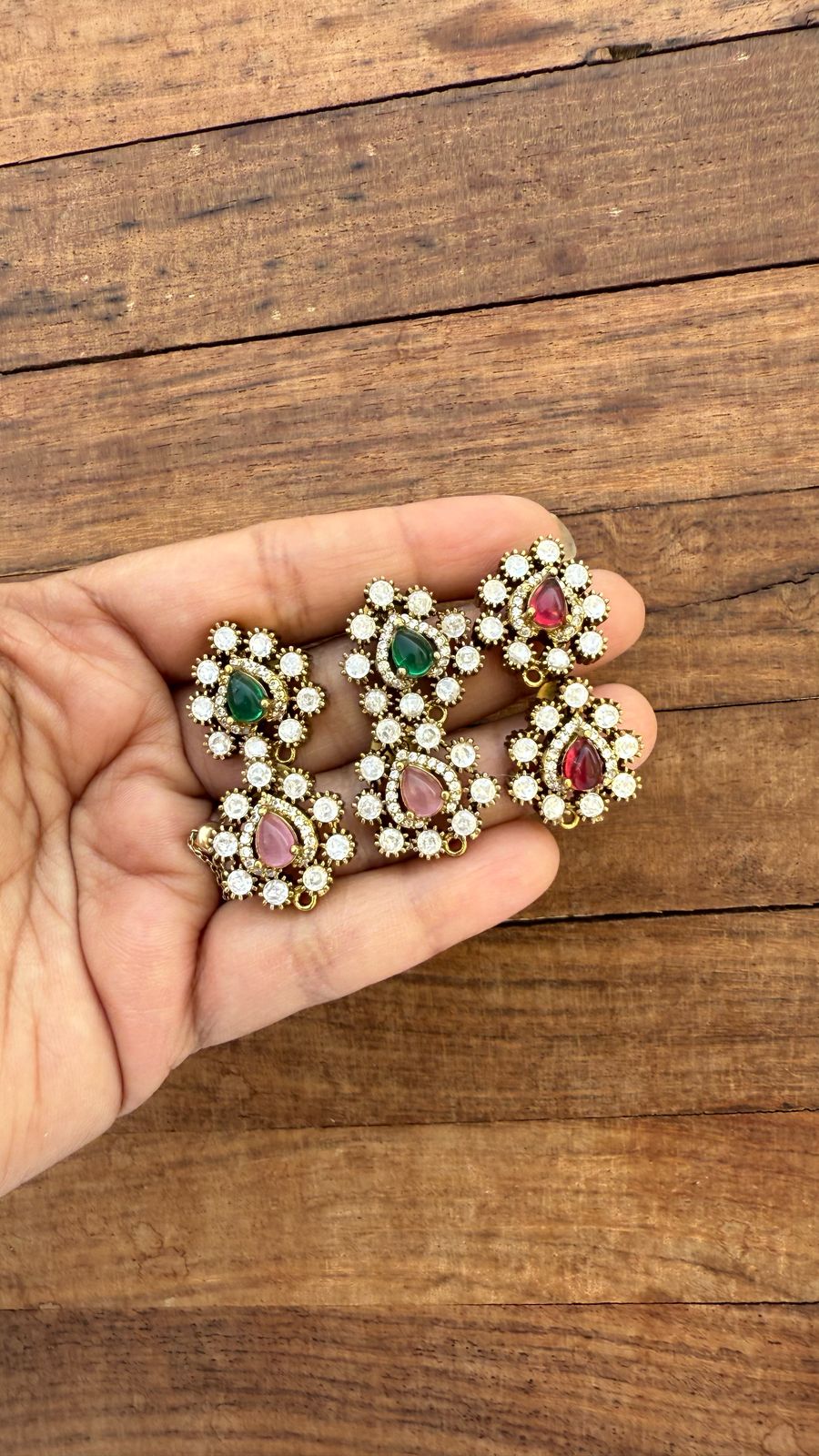 Pearl drop moissanite victorian studs