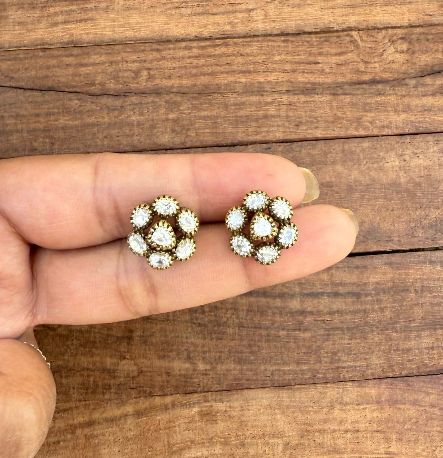 Affordable Flower moissanite studs