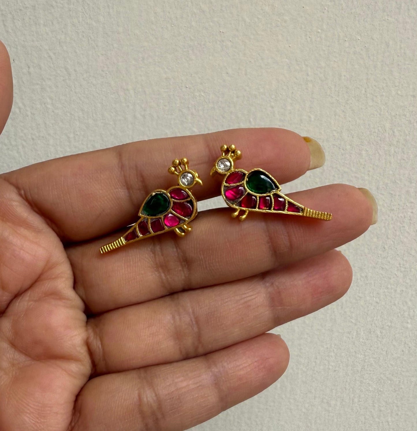 Parrot real kundan studs