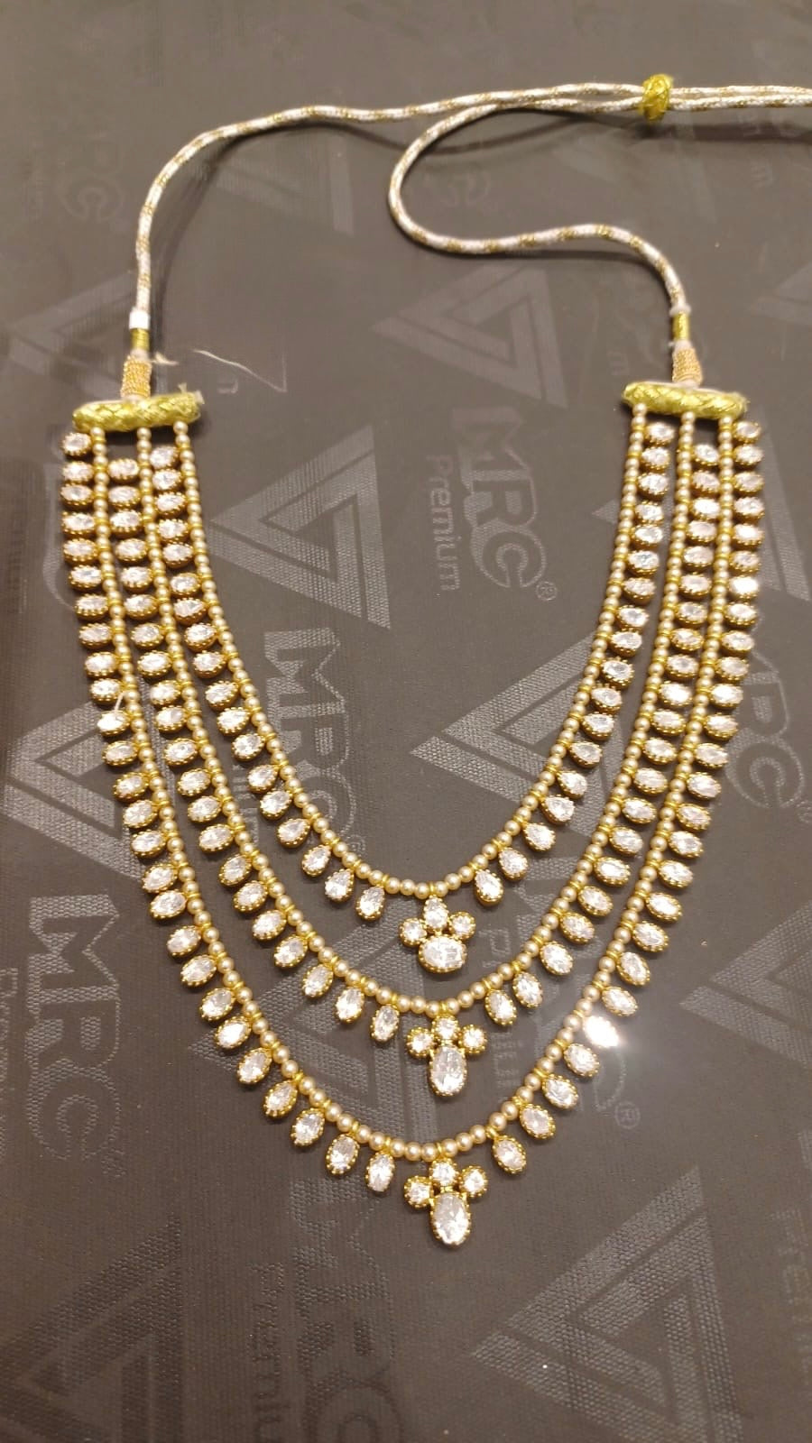 Three layered royal stylish Moissanite necklace