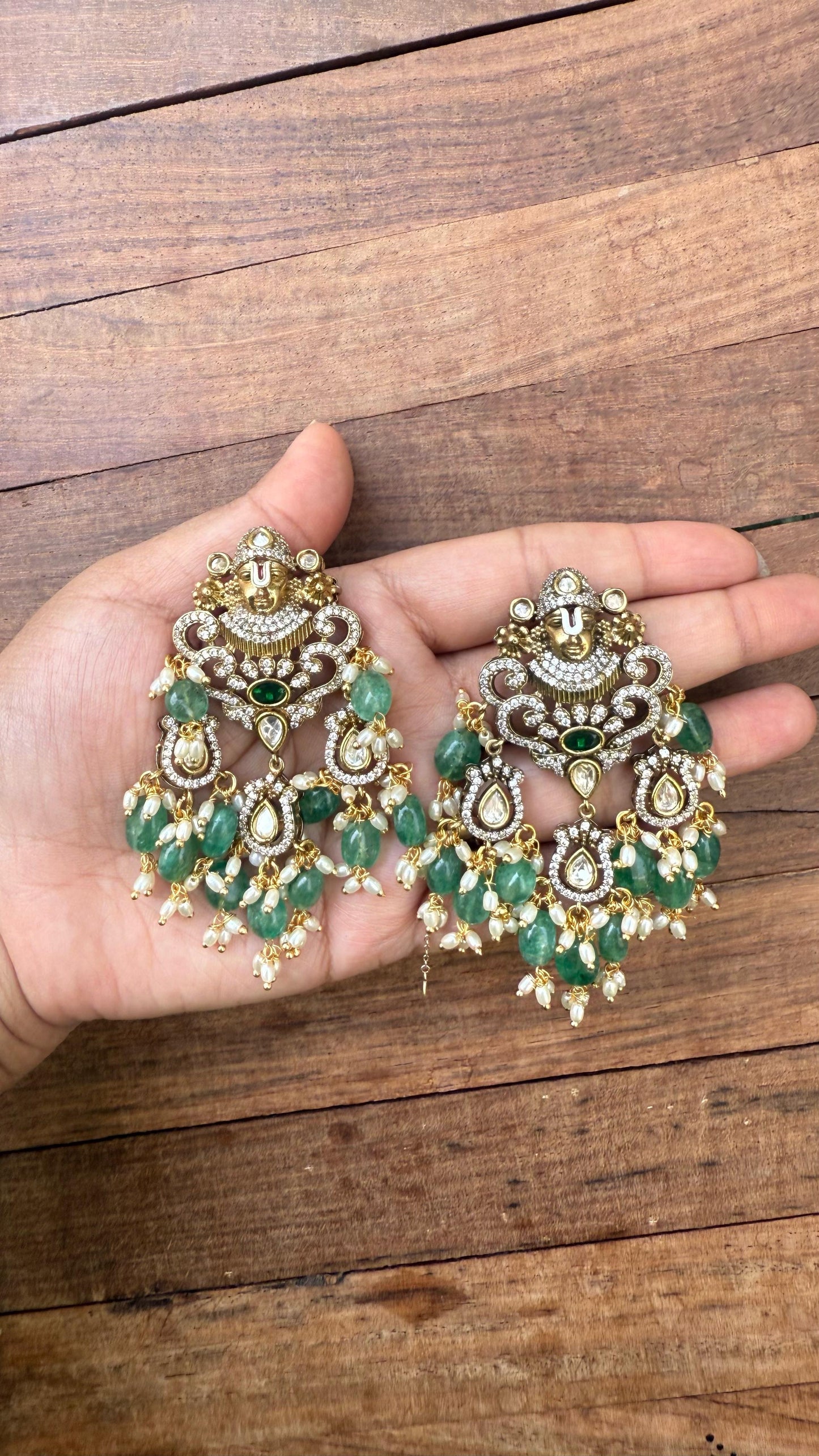 Lord balaji victorian chandbali hanging earrings