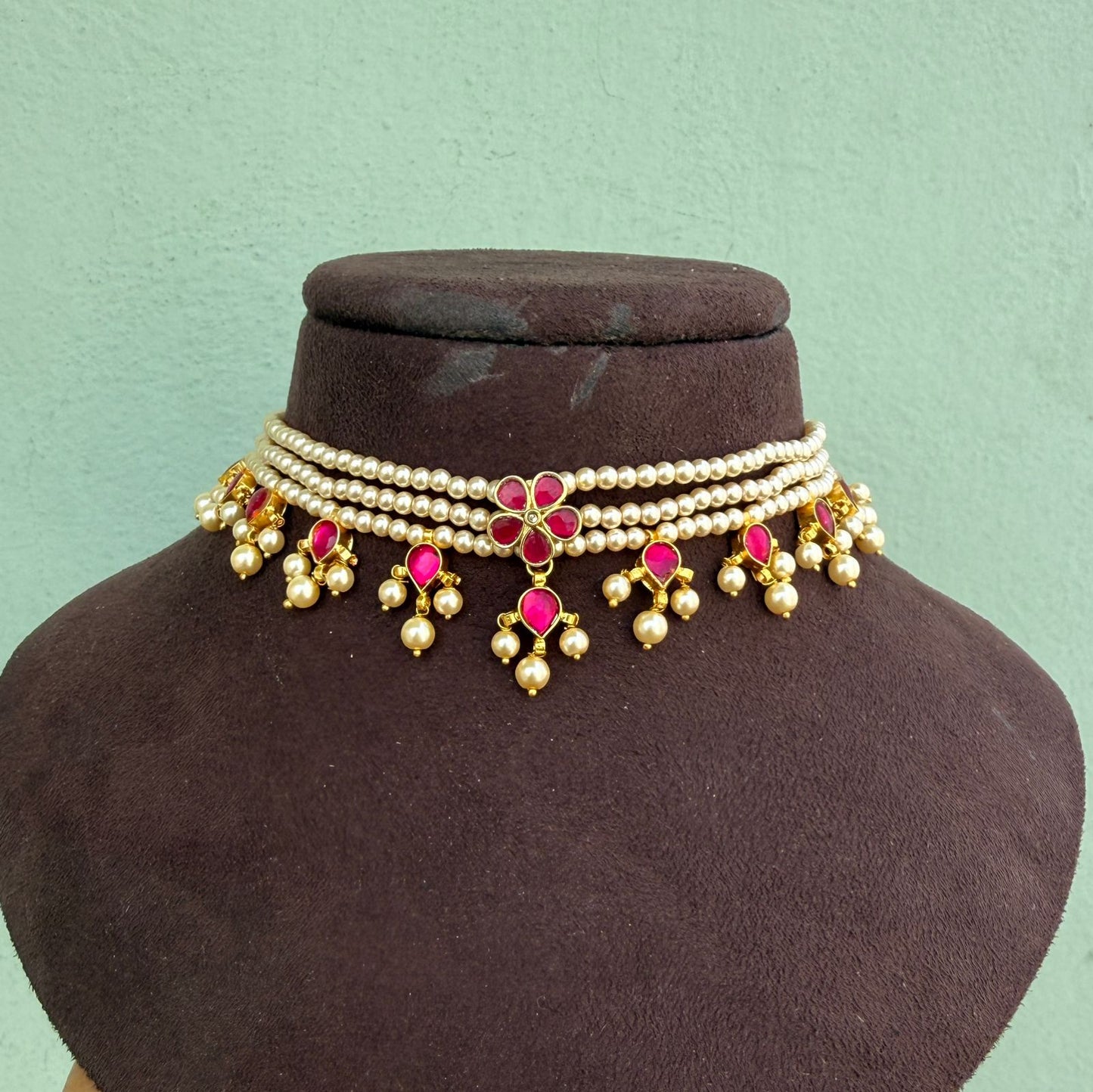 Samantha inspired simple real kundan choker kids and adults friendly