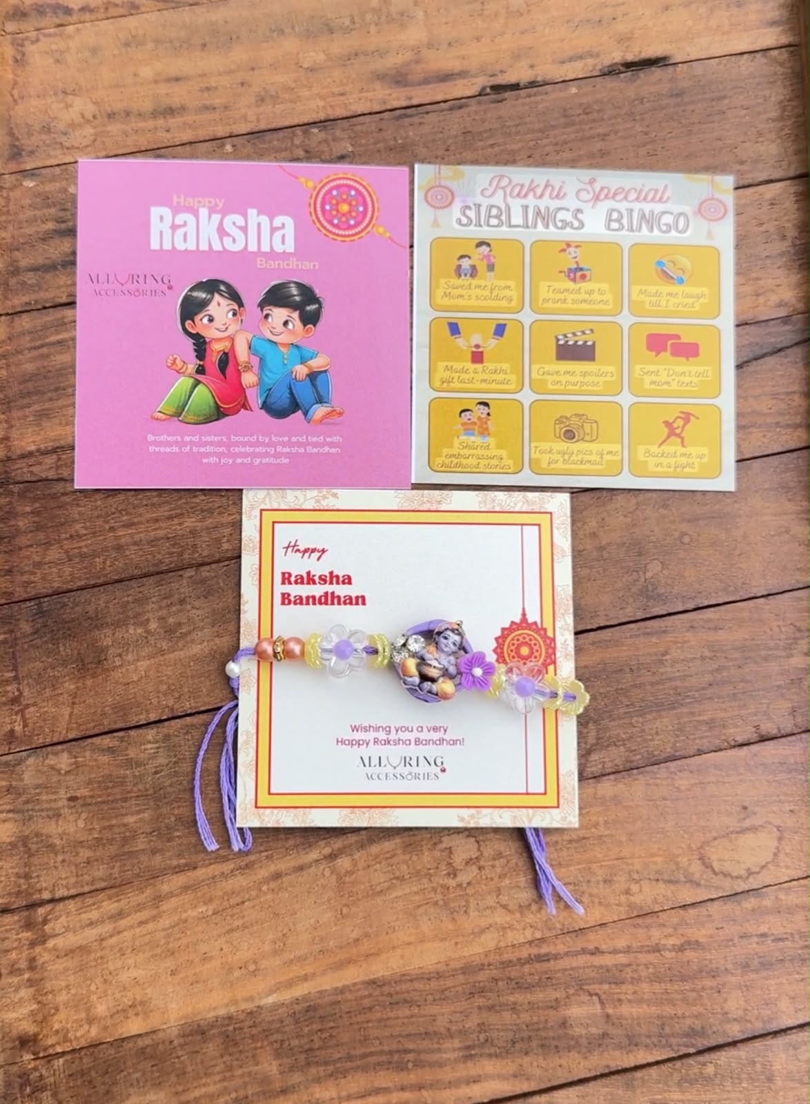 Flower beaded krishna Rakhi