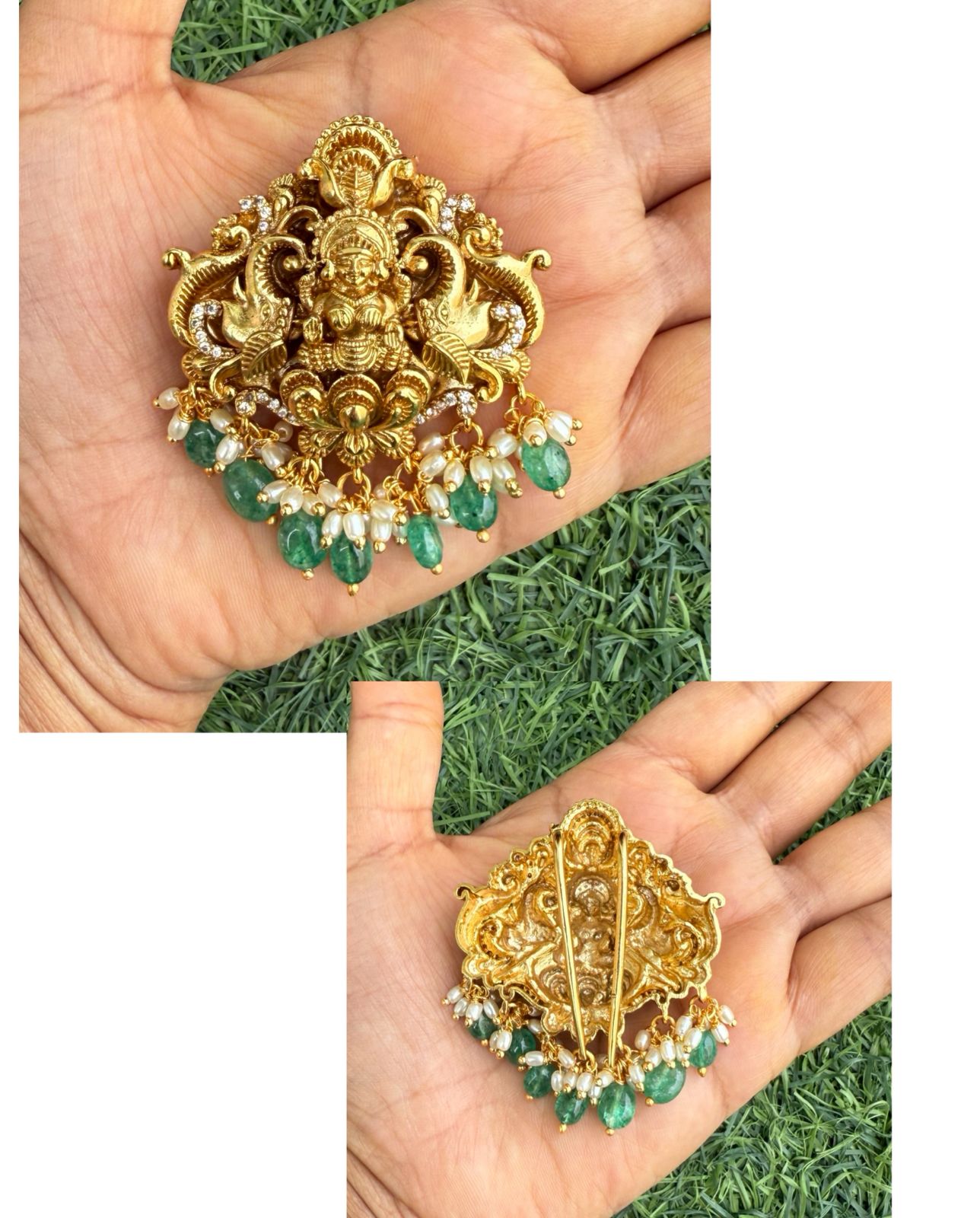 2 in 1 lakshmi devi as hair accessory/locket design2