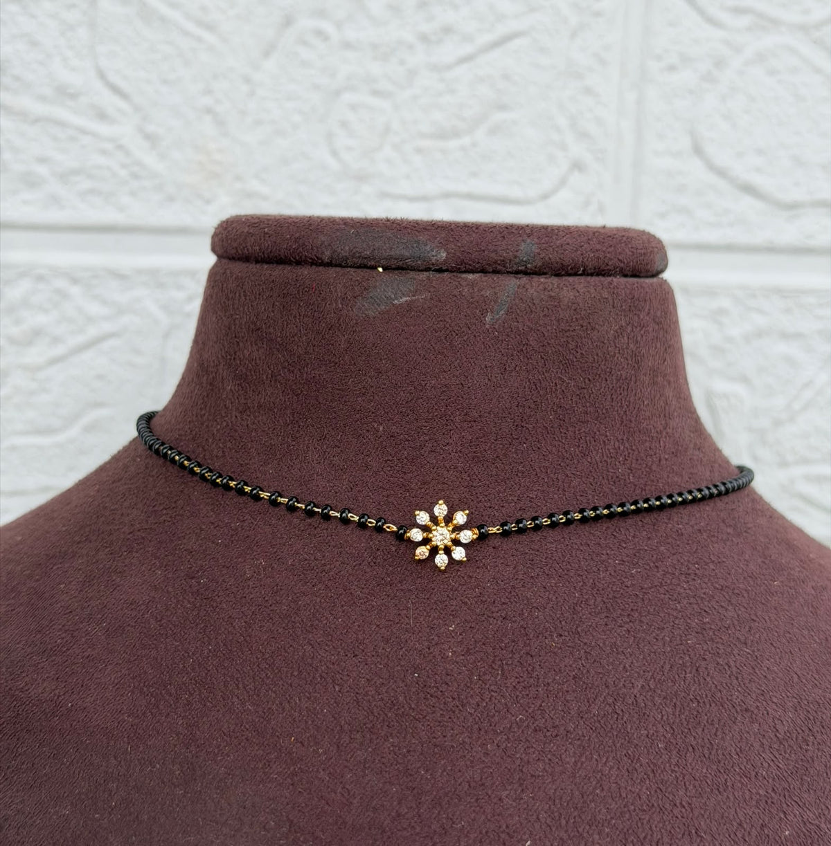 Rashmika mandanna inspired flower black beads choker