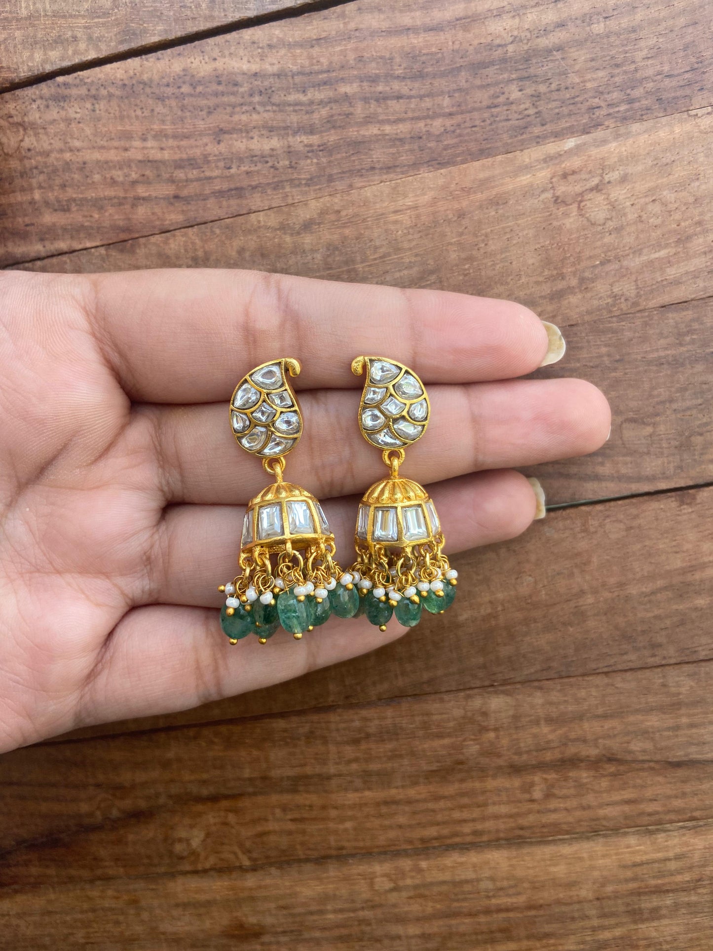 Mango real kundan medium jhumkas