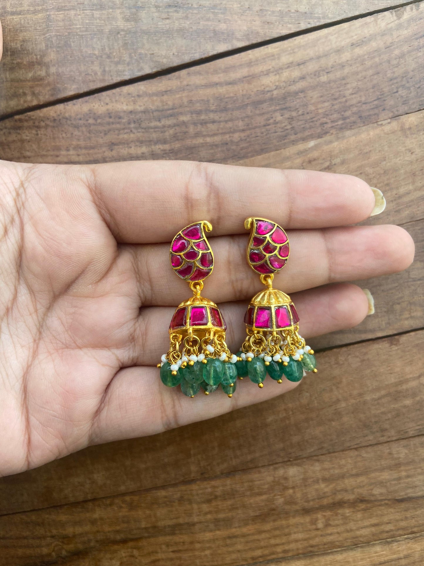Mango real kundan medium jhumkas