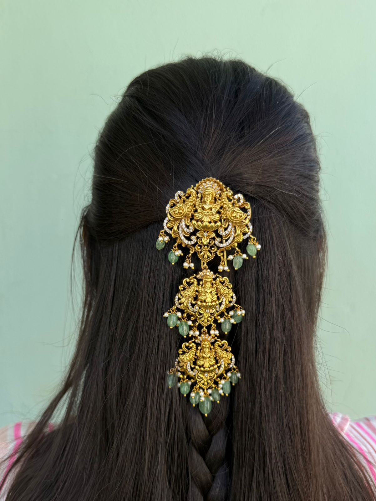 Three layered Lakshmi Devi hair pin design3