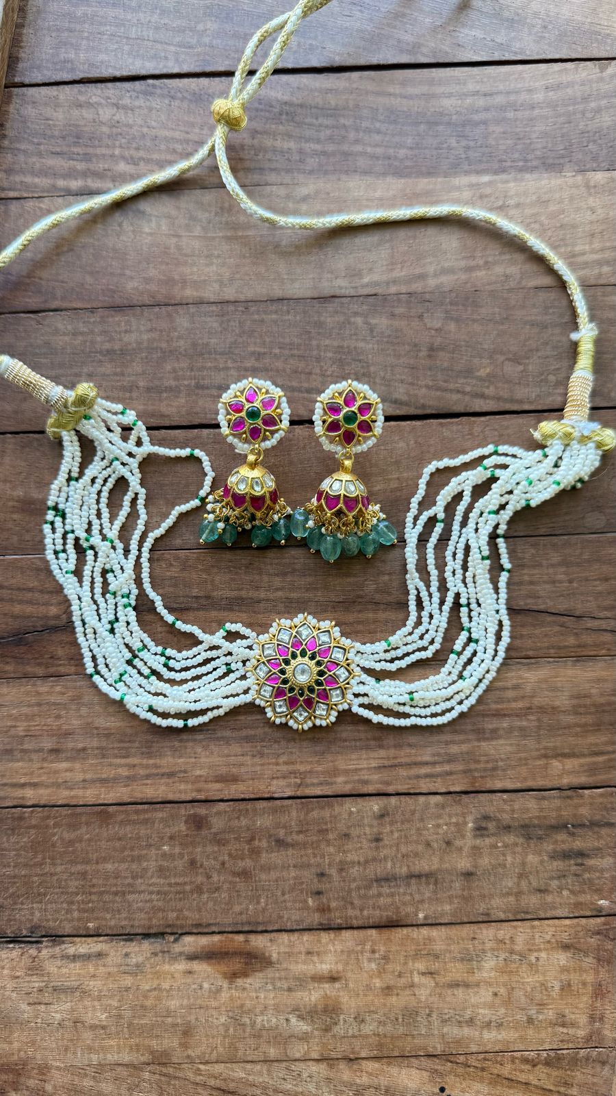 Full of heavy pearl real kundan choker