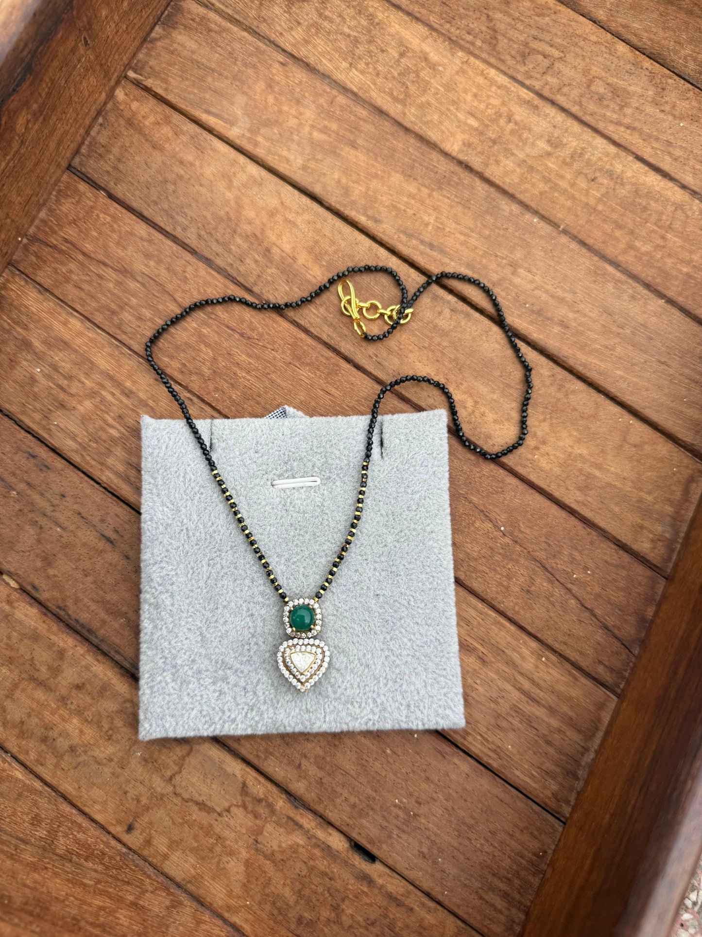 Mossanite black beads 599 necklace