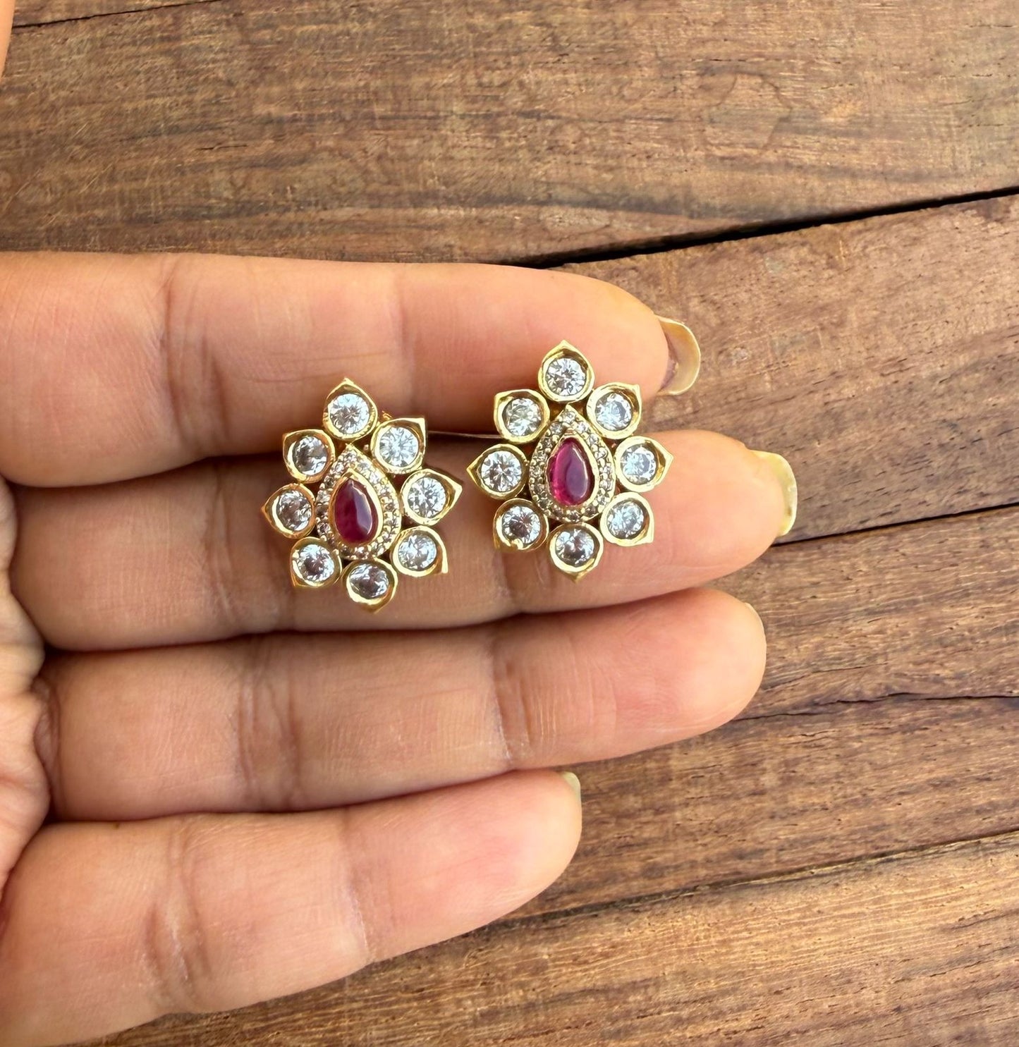 Moissanite pearl shape earrings