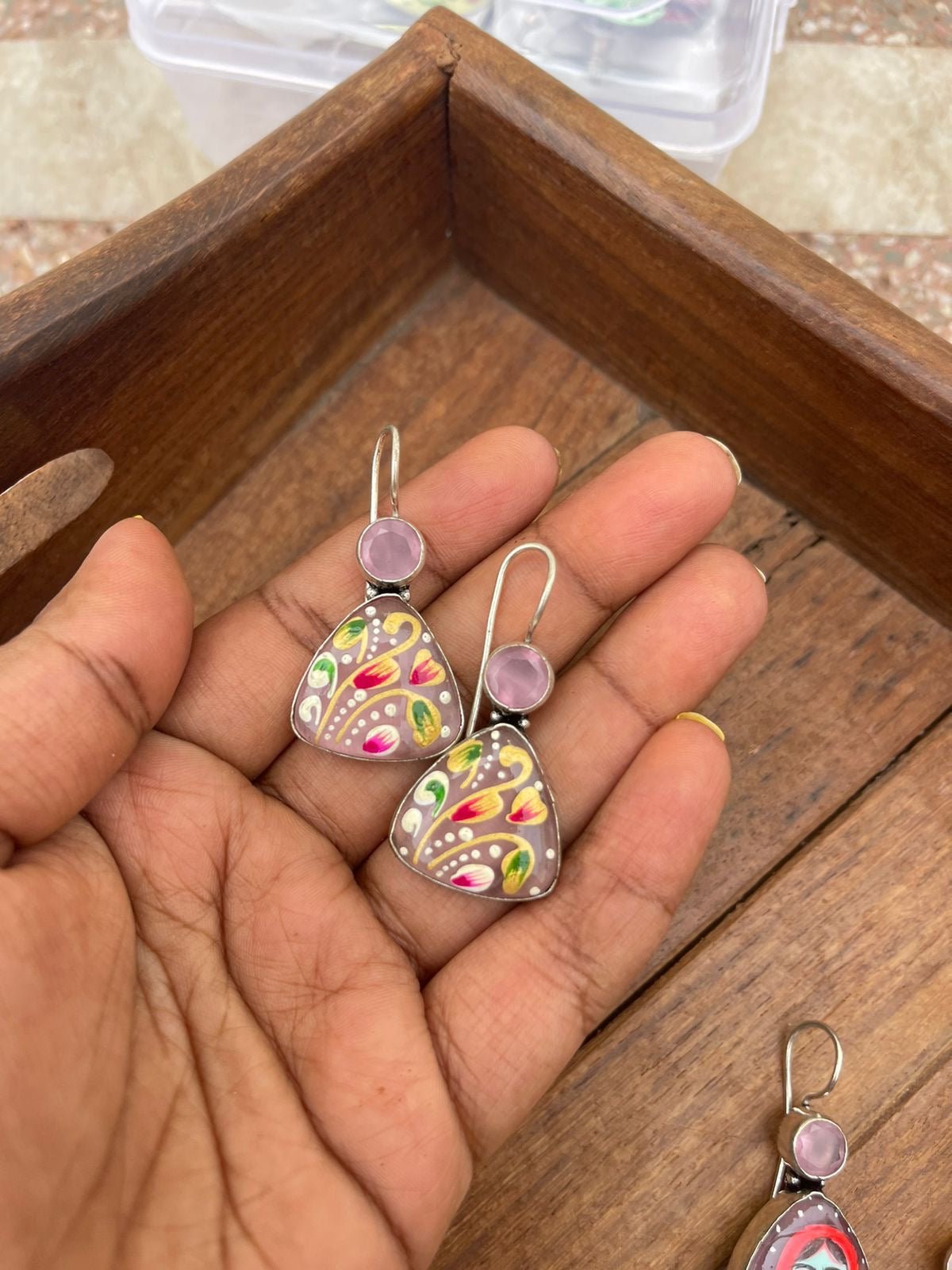 AD stone desi oxidised hooks - Alluring Accessories