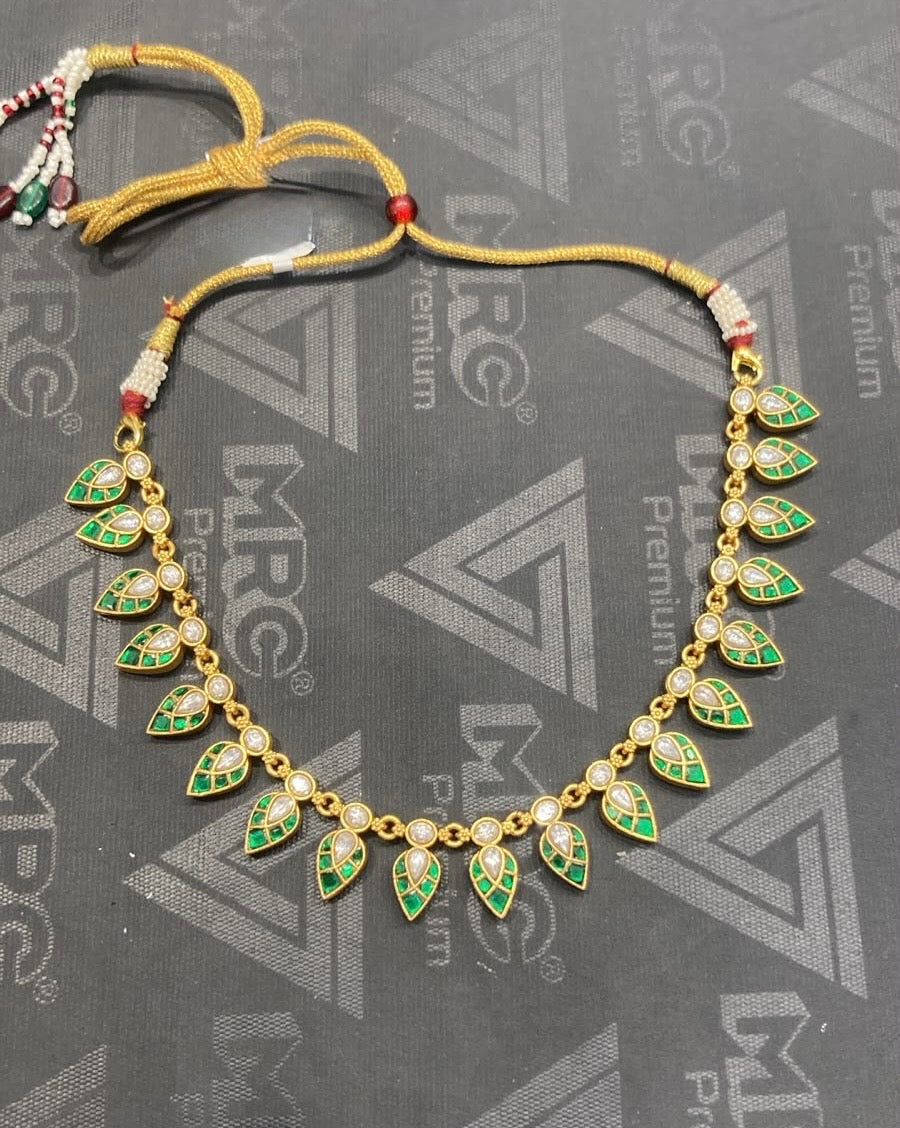 2 in 1 reversible pearl real kundan pearl shape necklace