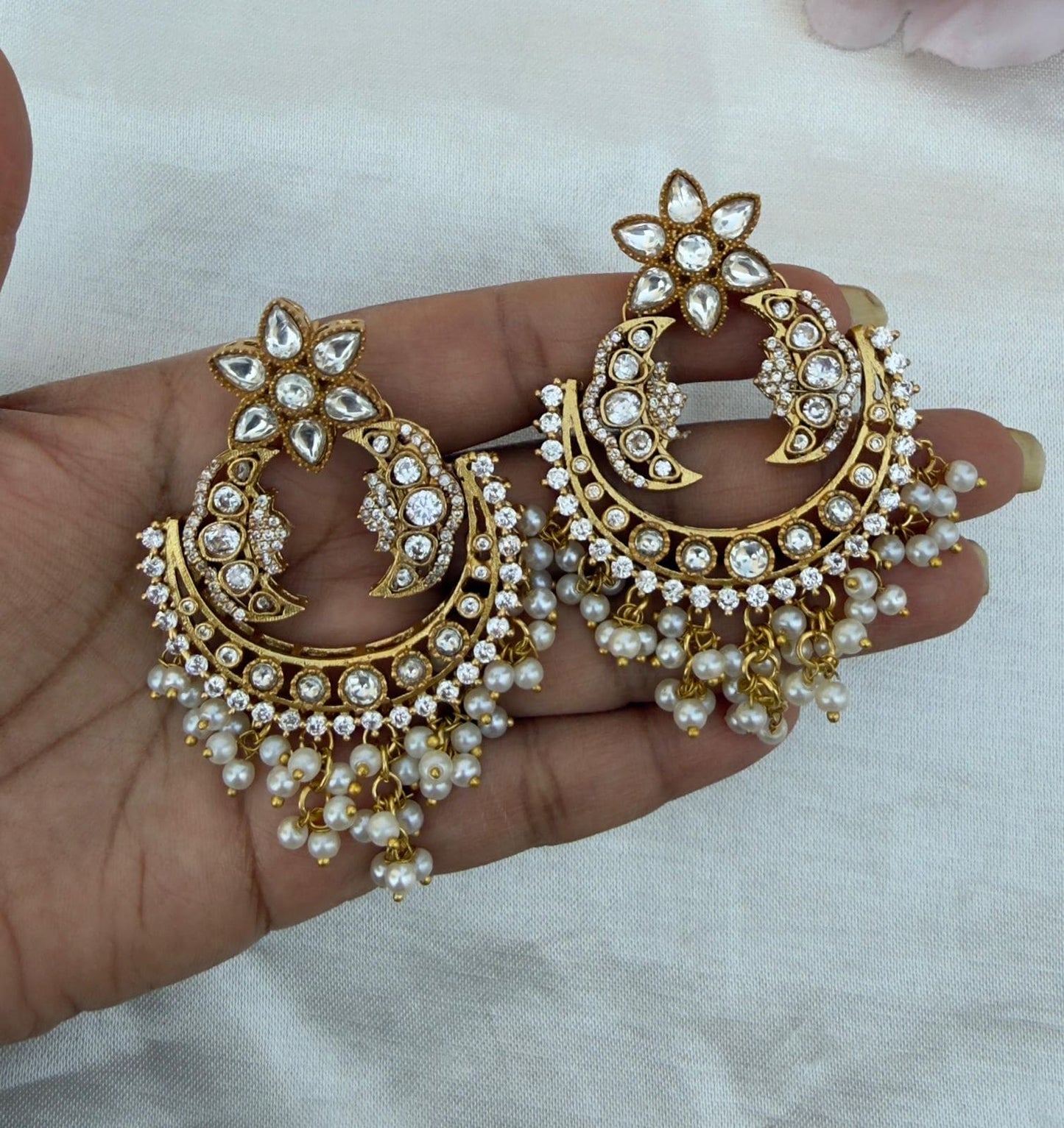 Mrunal thakur inspired moissanite chanbdali earrings