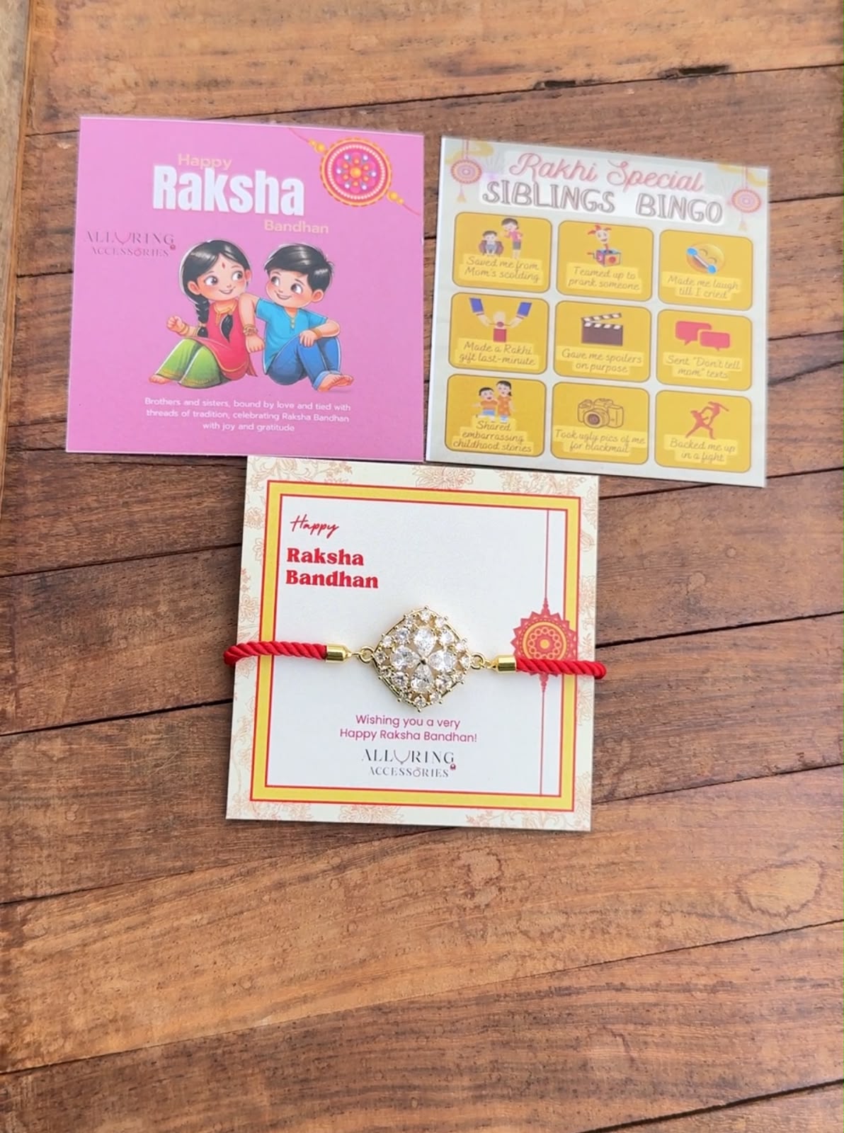 Four stone flower Rakhi(Random Thread colour)