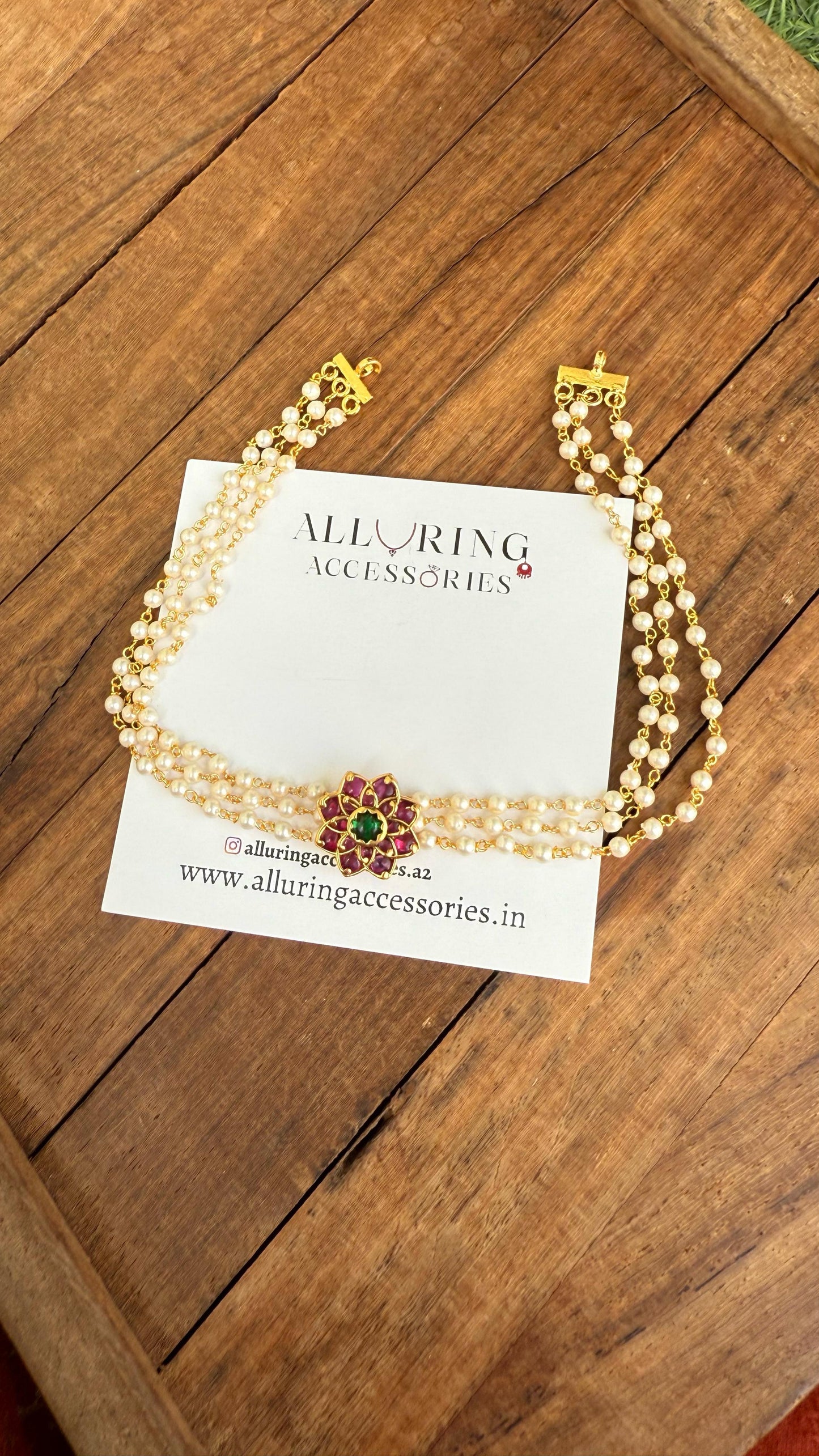 Real kundan affordable three pearl 499 choker