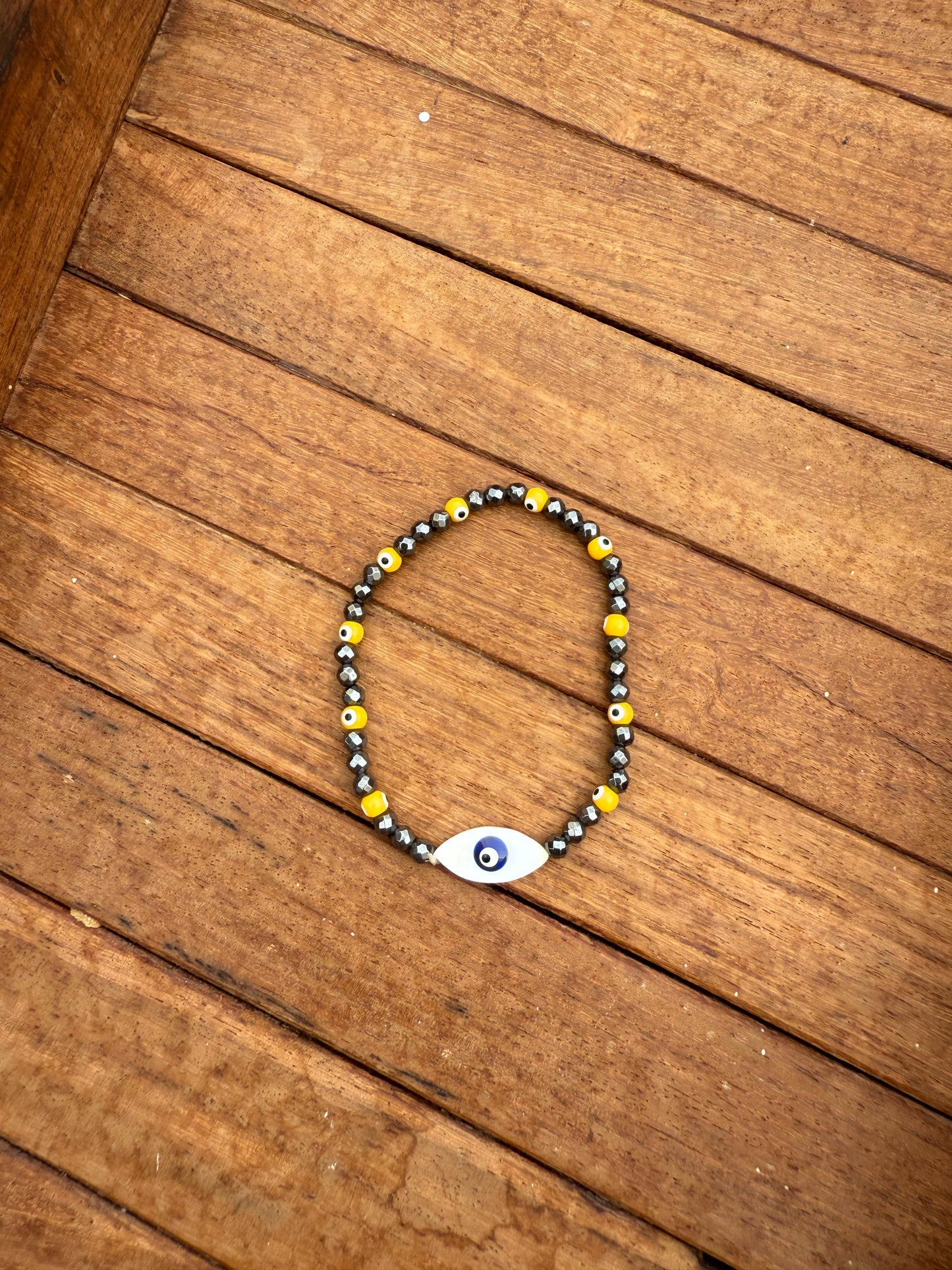 Evil eye adjustable elastic bracelet