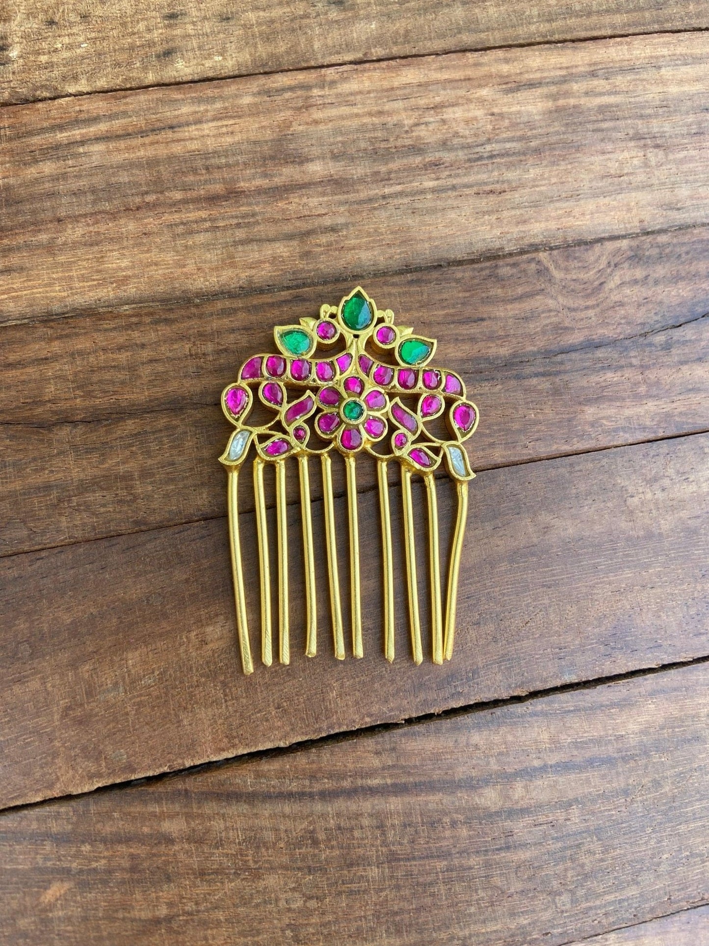 Dual peacock real kundan hair pin - Alluring Accessories