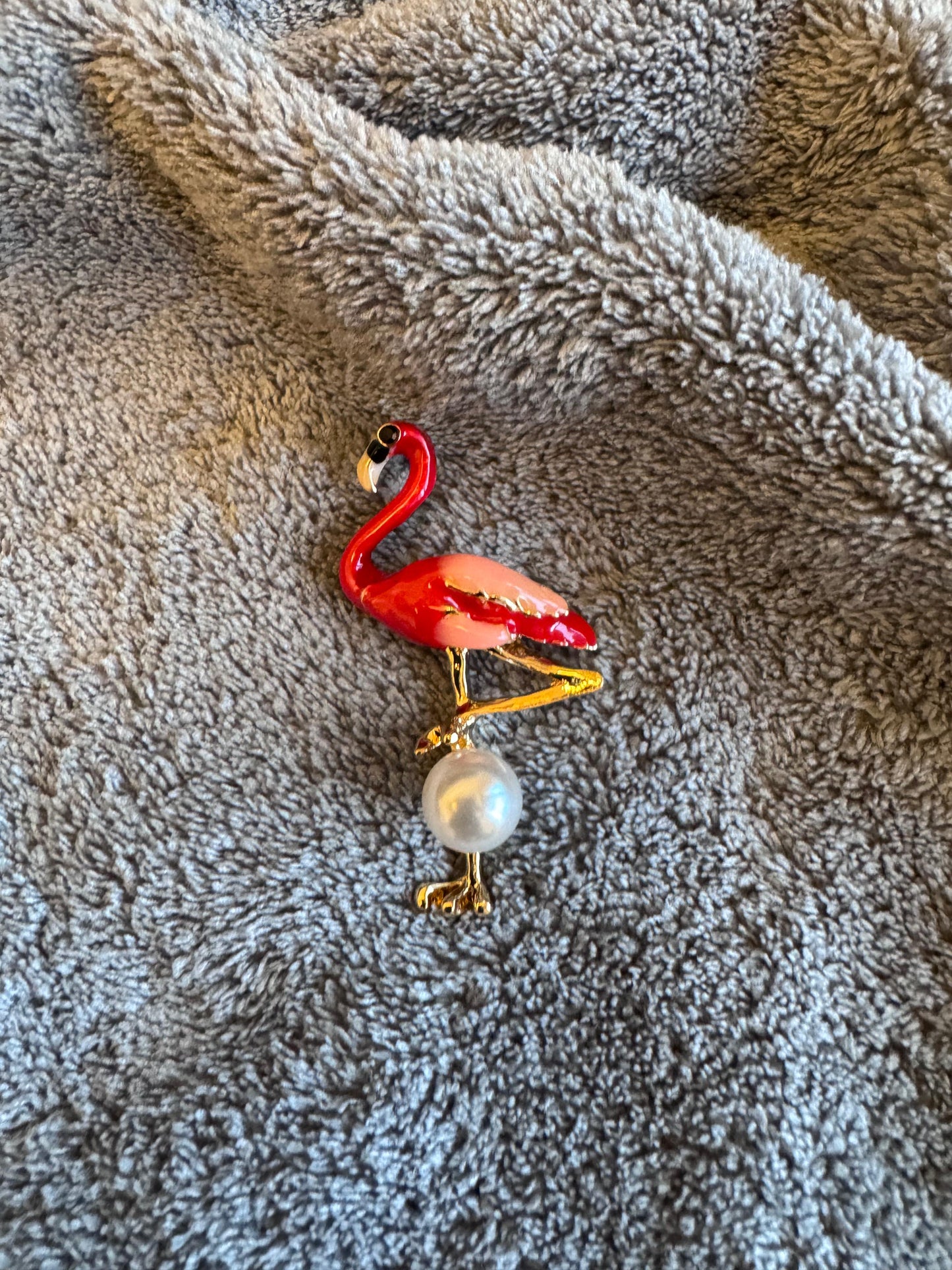 Flamingo Pearl Brooch
