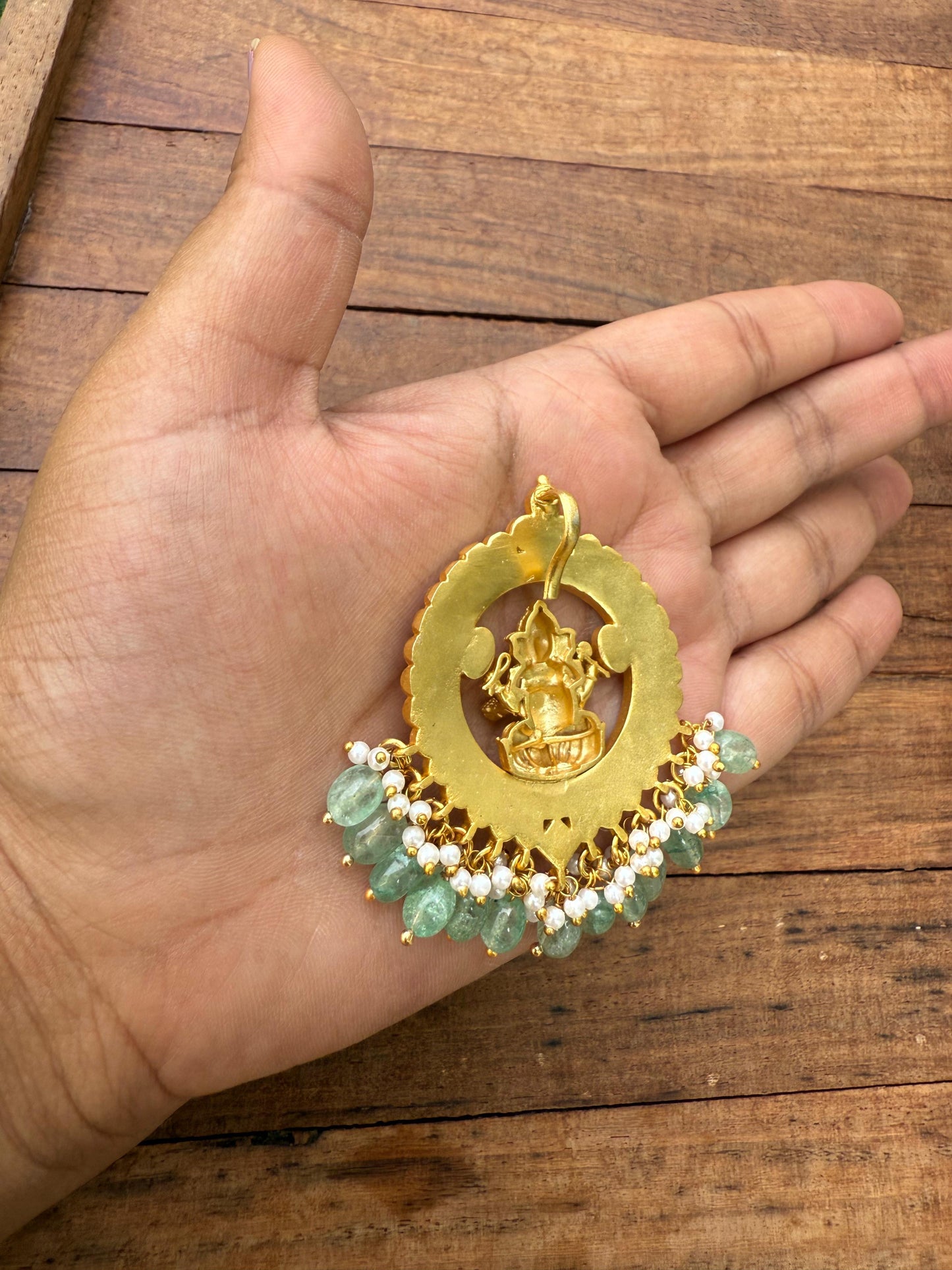 Real kundan ganesh locket maala available