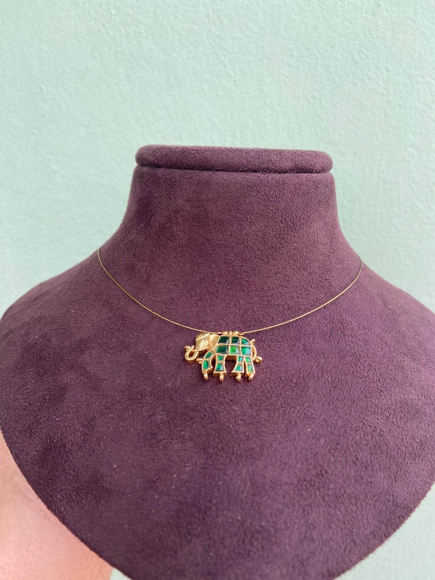 Elephant real kundan invisible necklace - Alluring Accessories