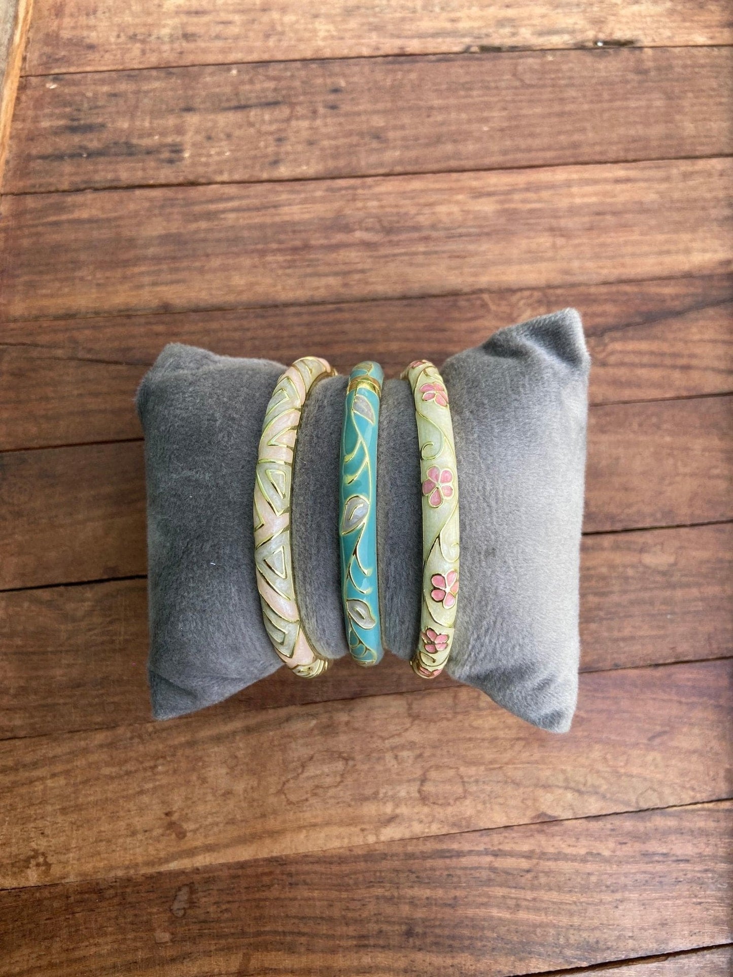 Enamel printed Meenakari Kadas - Alluring Accessories