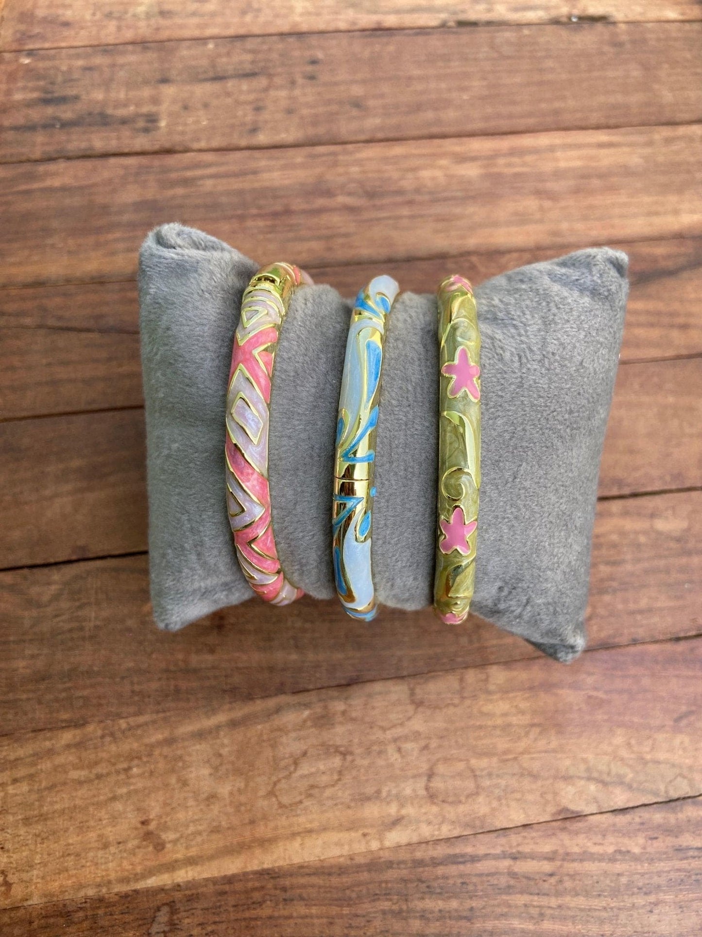 Enamel printed Meenakari Kadas - Alluring Accessories