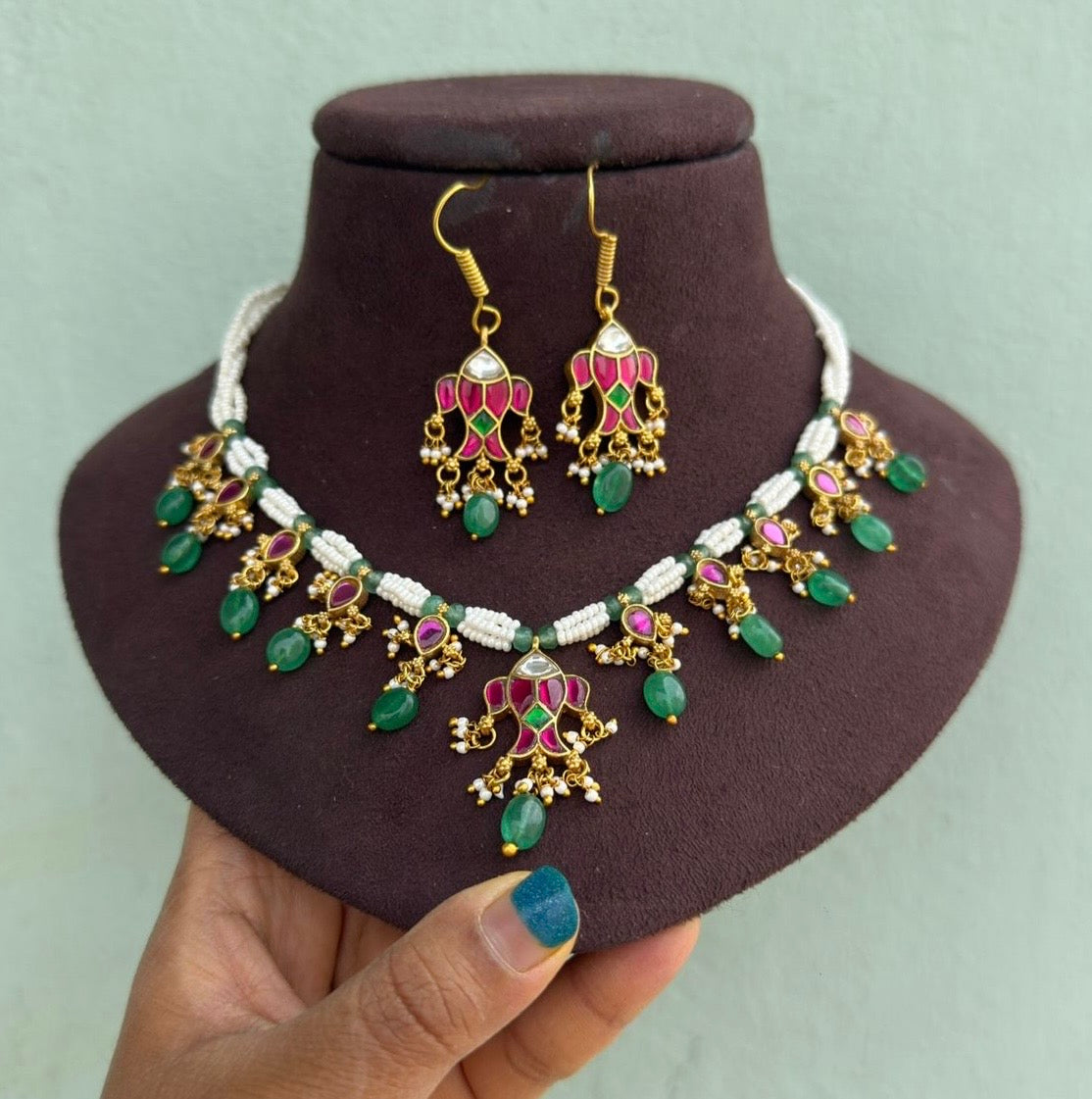 Indo western fish real kundan necklace with hooks