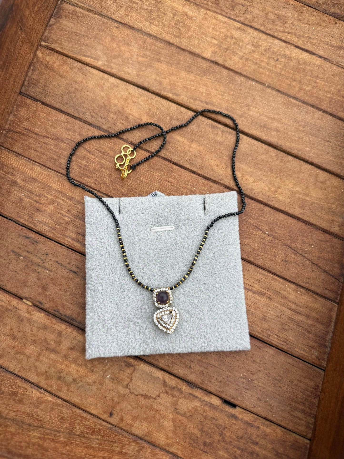 Mossanite black beads 599 necklace