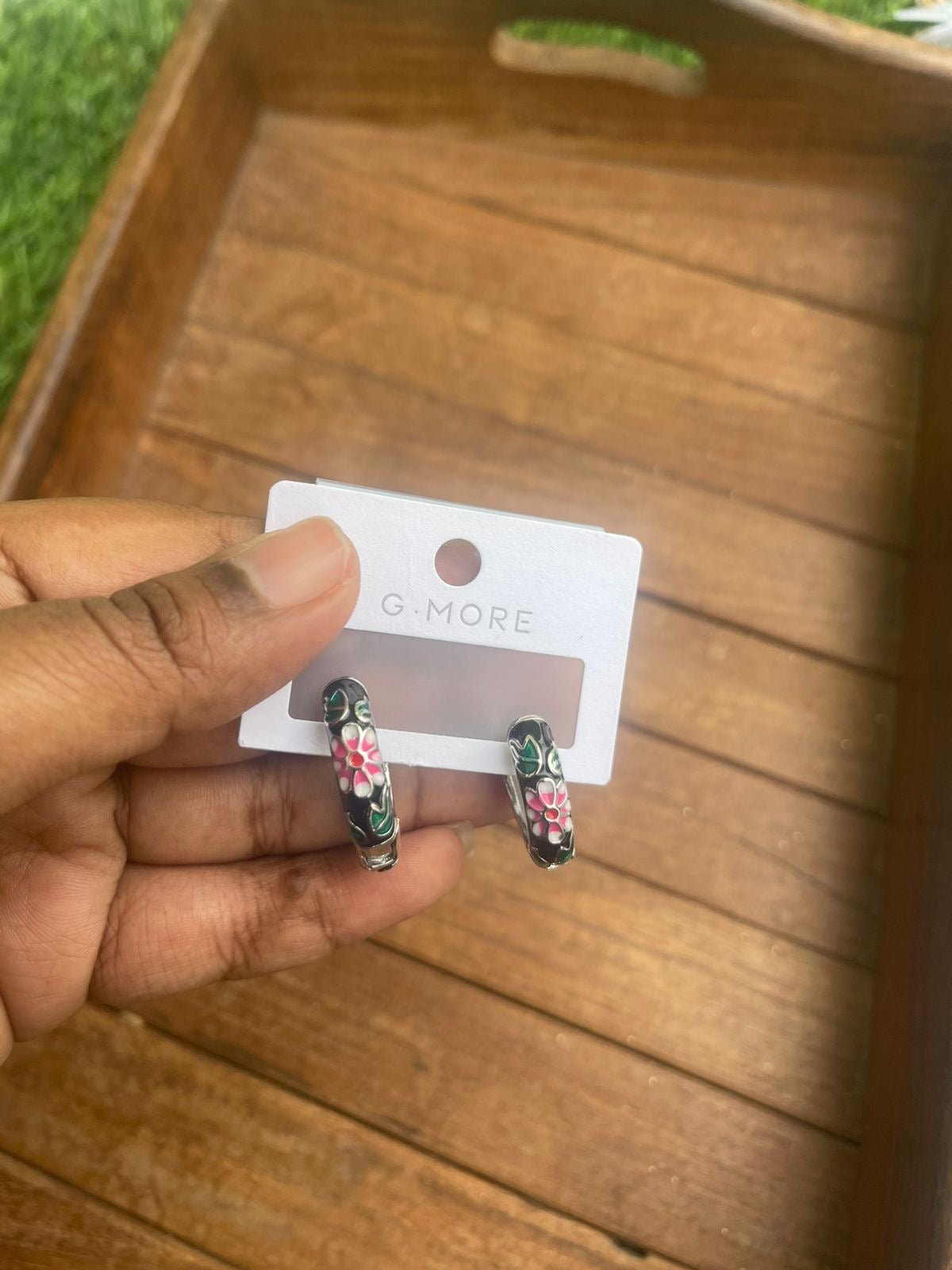 Flower meenakari dailywear hoops - Alluring Accessories