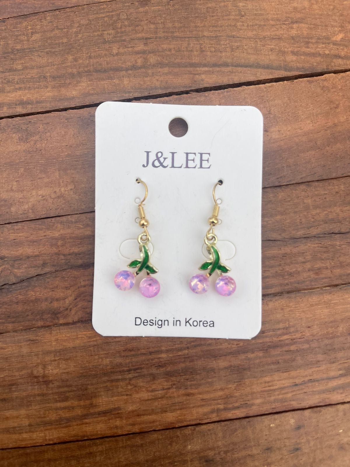 Fluorescent purplish cherry earrings - Alluring Accessories