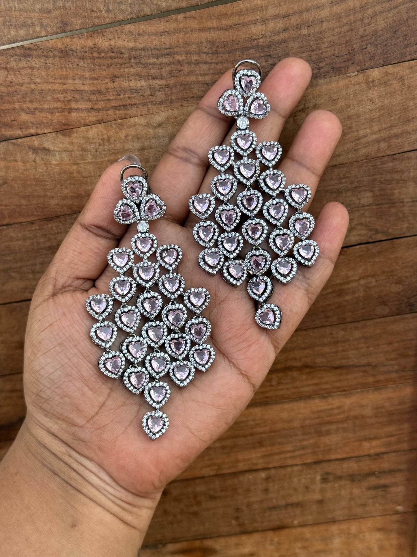 Full of hearts sparkling zircon earrings - Alluring Accessories