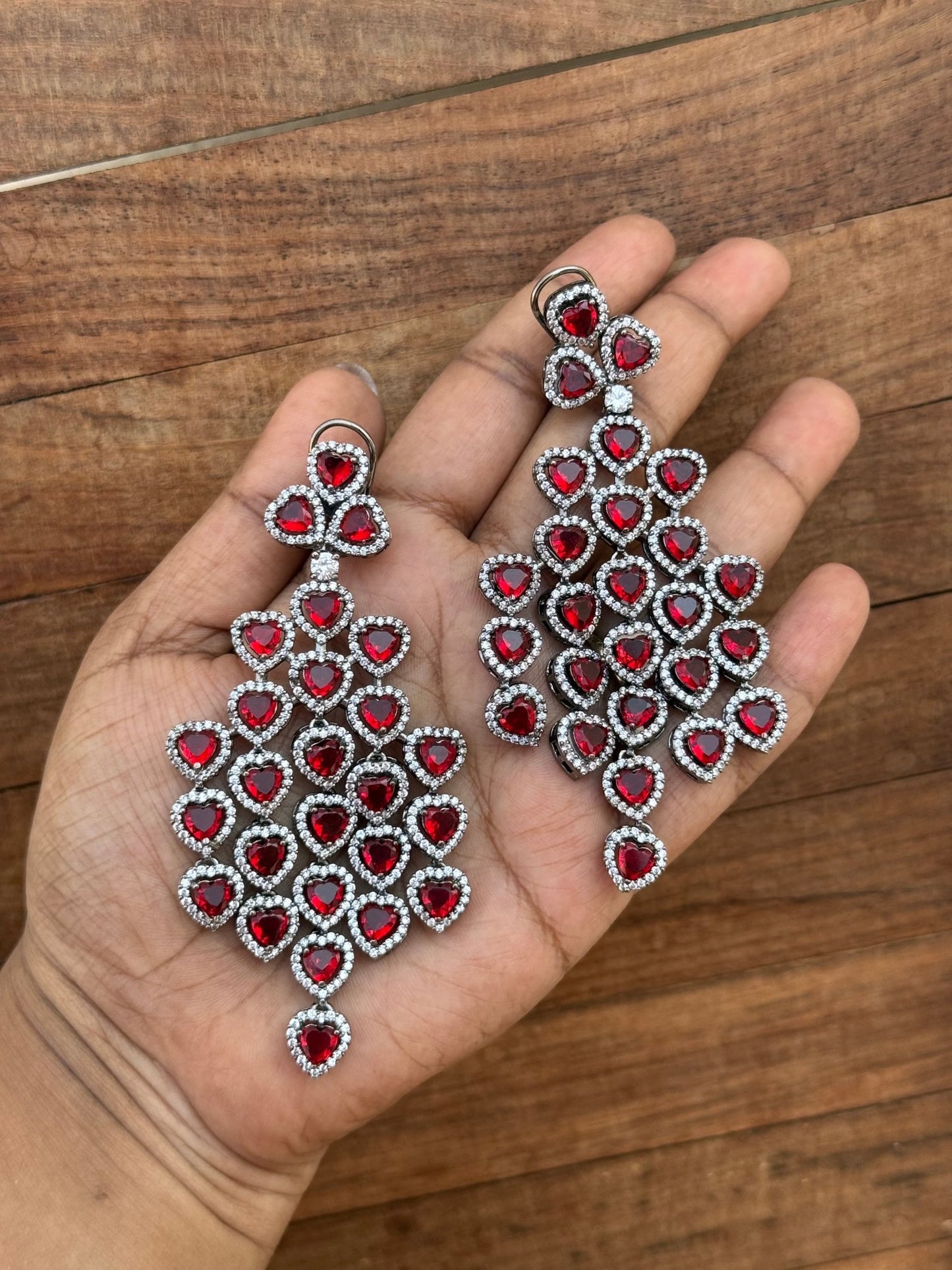Full of hearts sparkling zircon earrings - Alluring Accessories