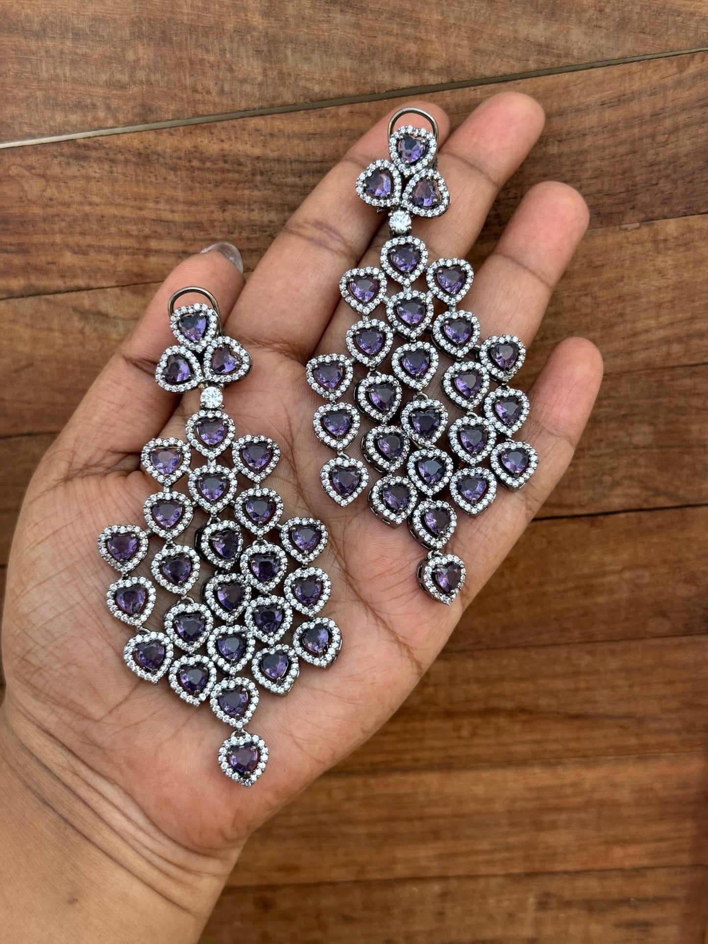 Full of hearts sparkling zircon earrings - Alluring Accessories