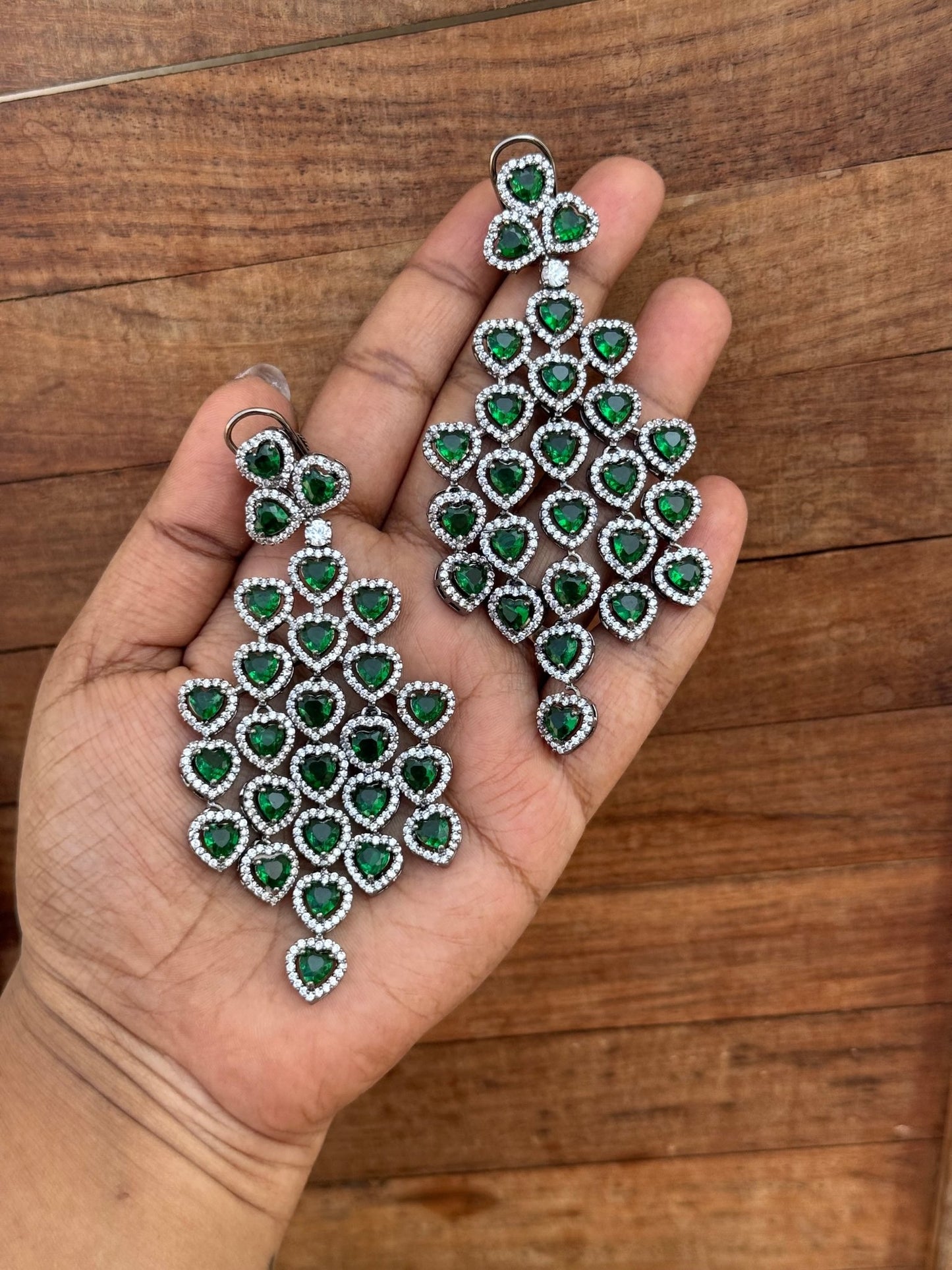 Full of hearts sparkling zircon earrings - Alluring Accessories