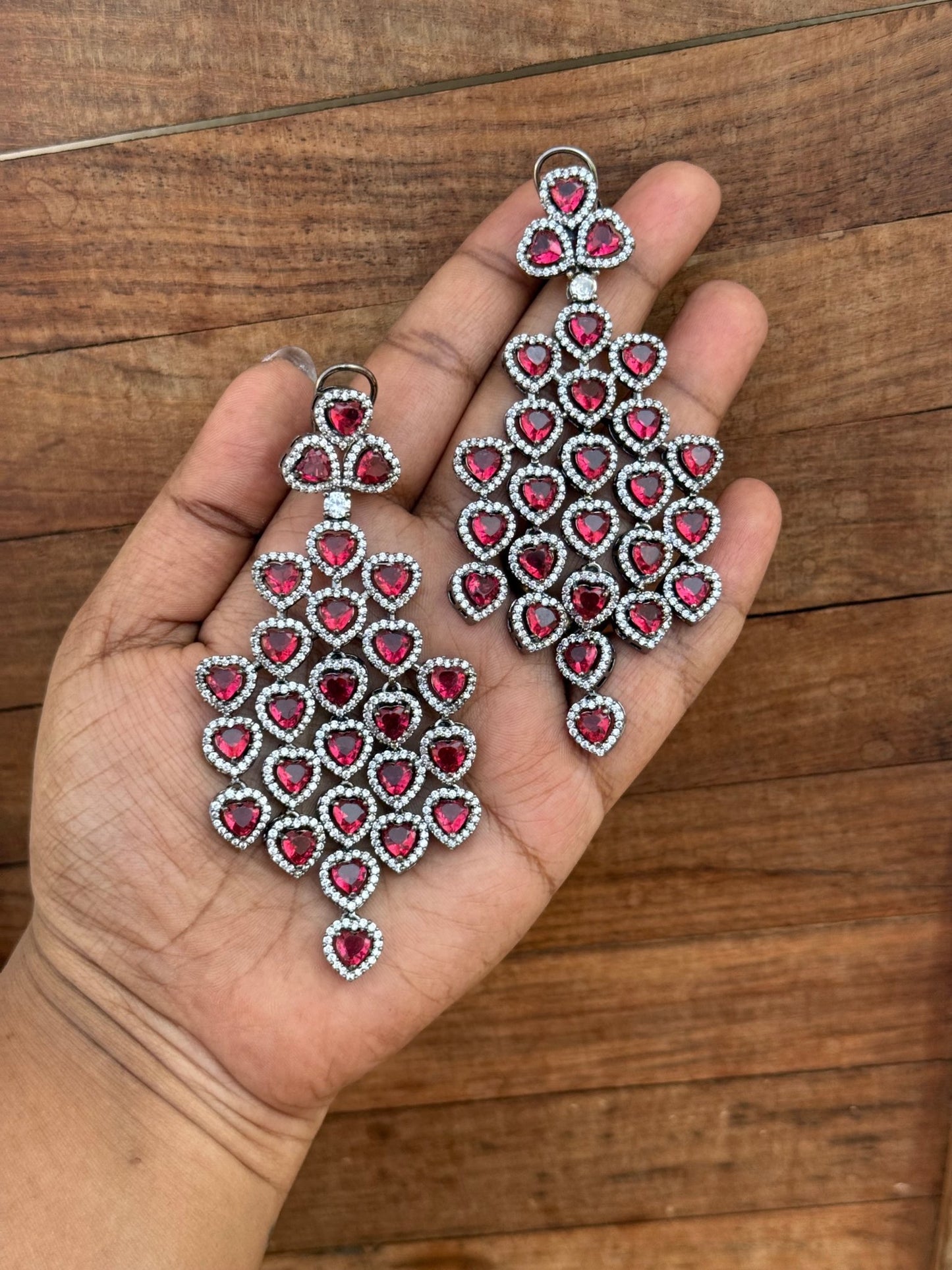 Full of hearts sparkling zircon earrings - Alluring Accessories