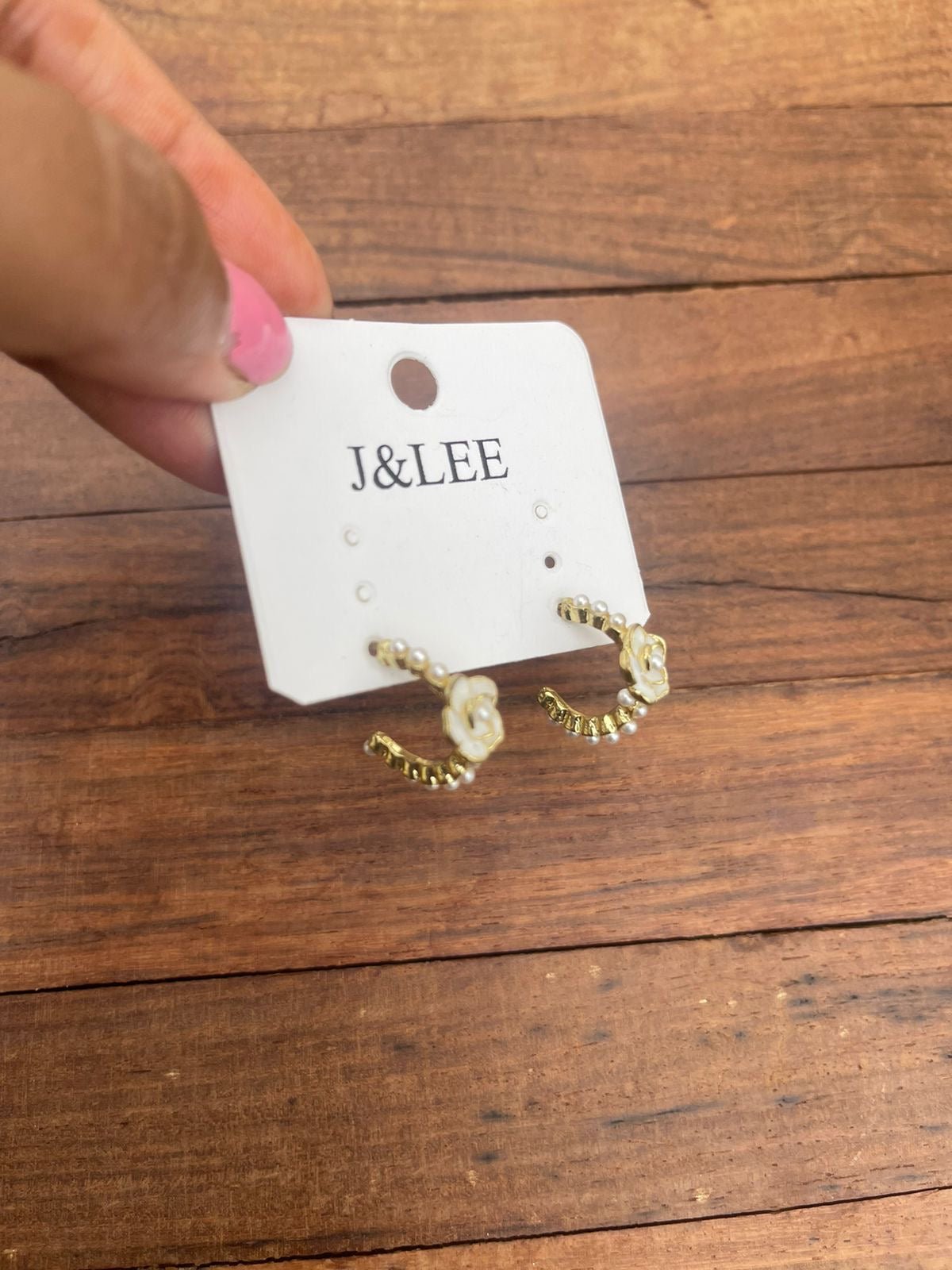 Full of pearl rose hoop earrings - Alluring Accessories