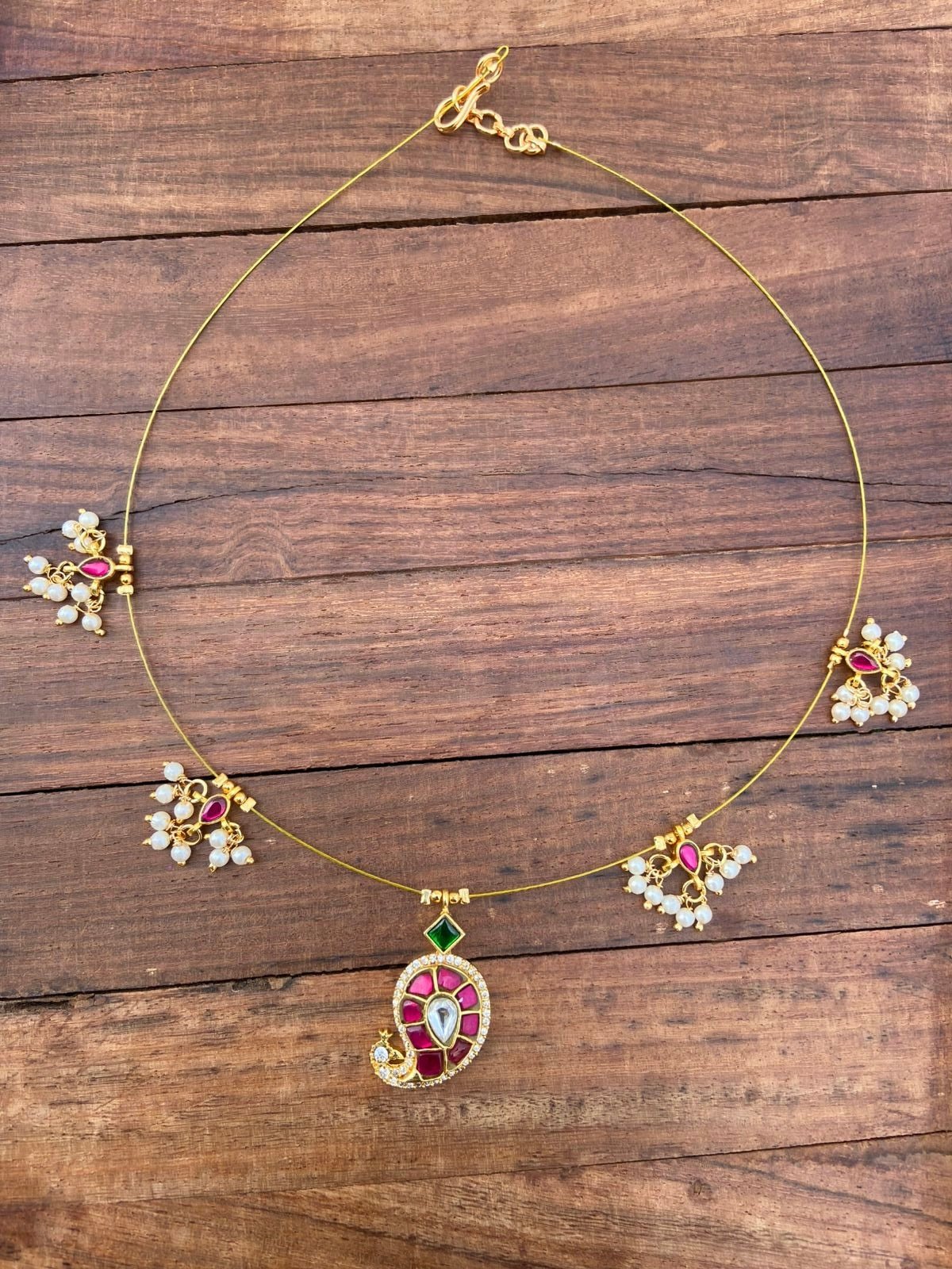 Invisible mango real kundan necklace - Alluring Accessories