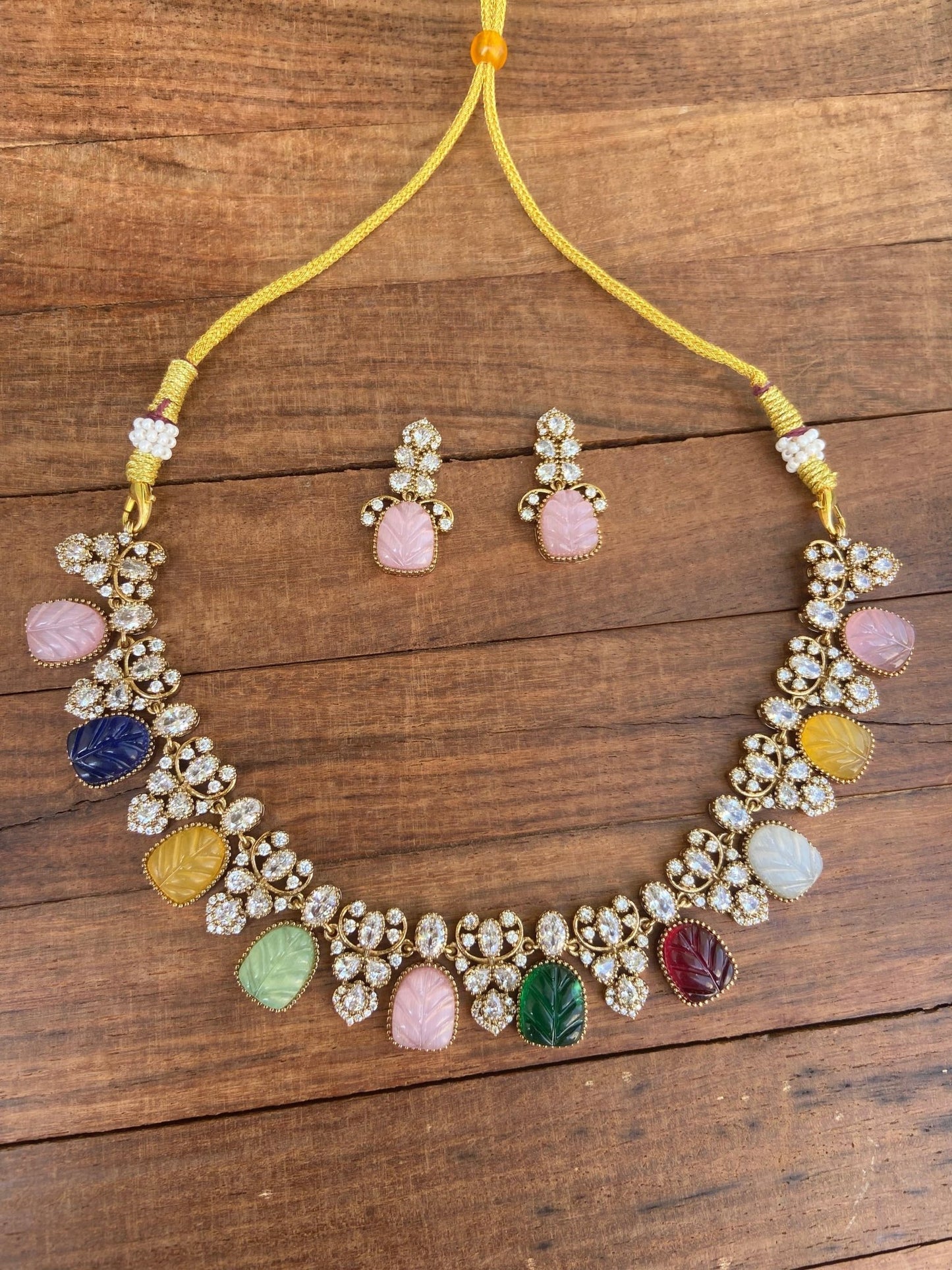 Multi coloured pastel engraved fusion necklace - Alluring Accessories