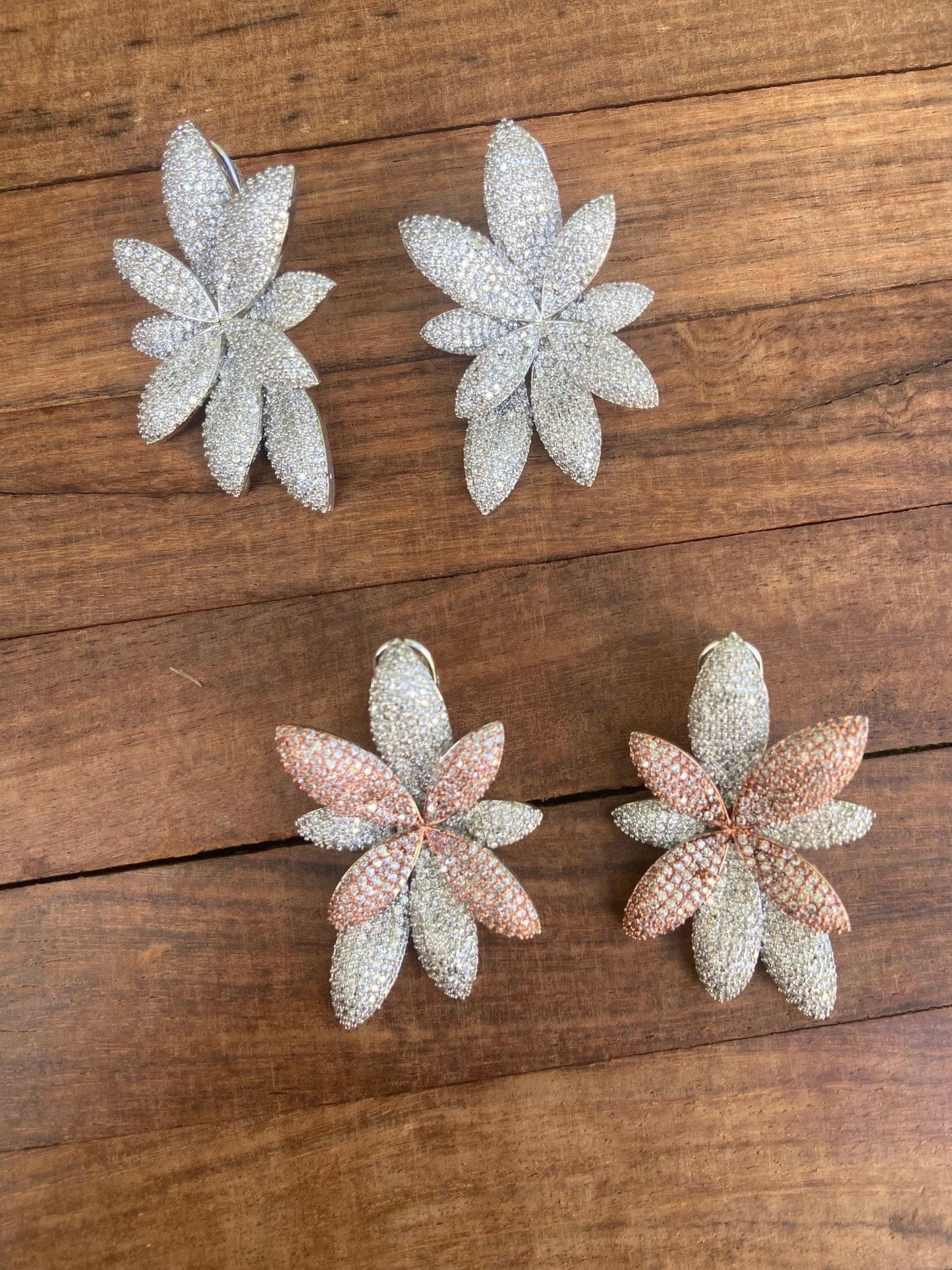 Nine petal zircon studs - Alluring Accessories