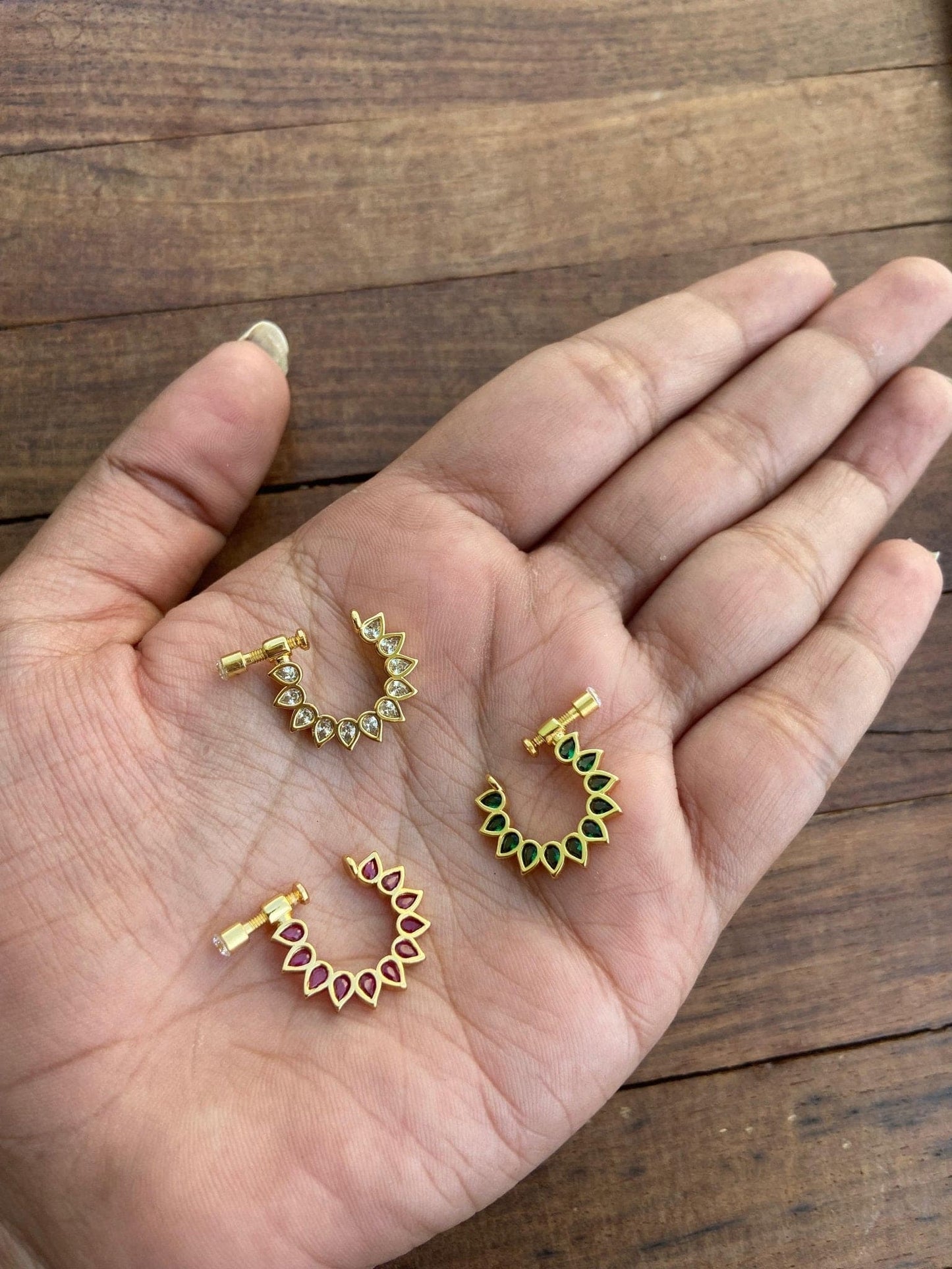 Pearl shape full of stones nosepin - Alluring Accessories