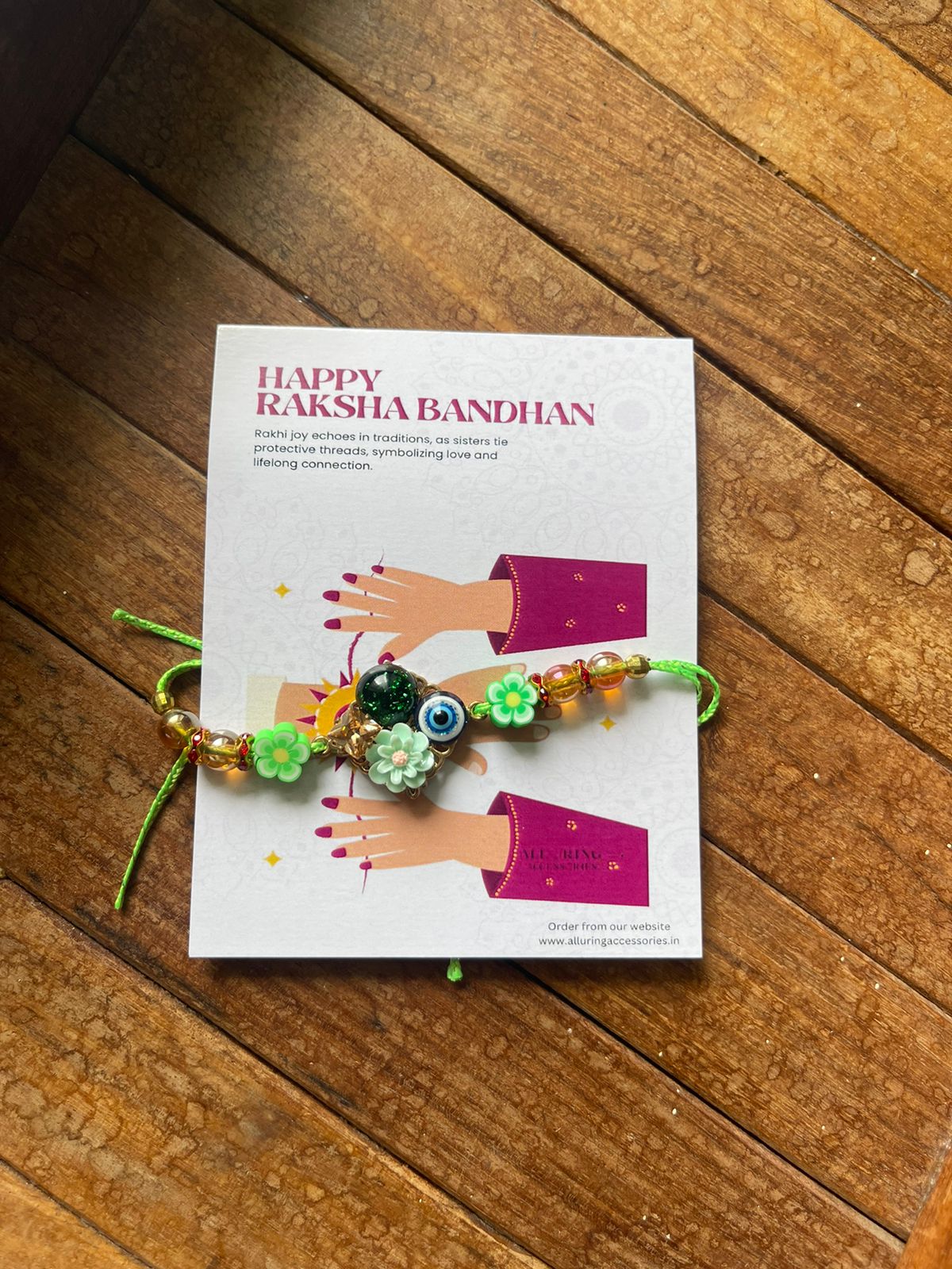 Rakhi Combo(Rhombus evil eye flower) - Alluring Accessories